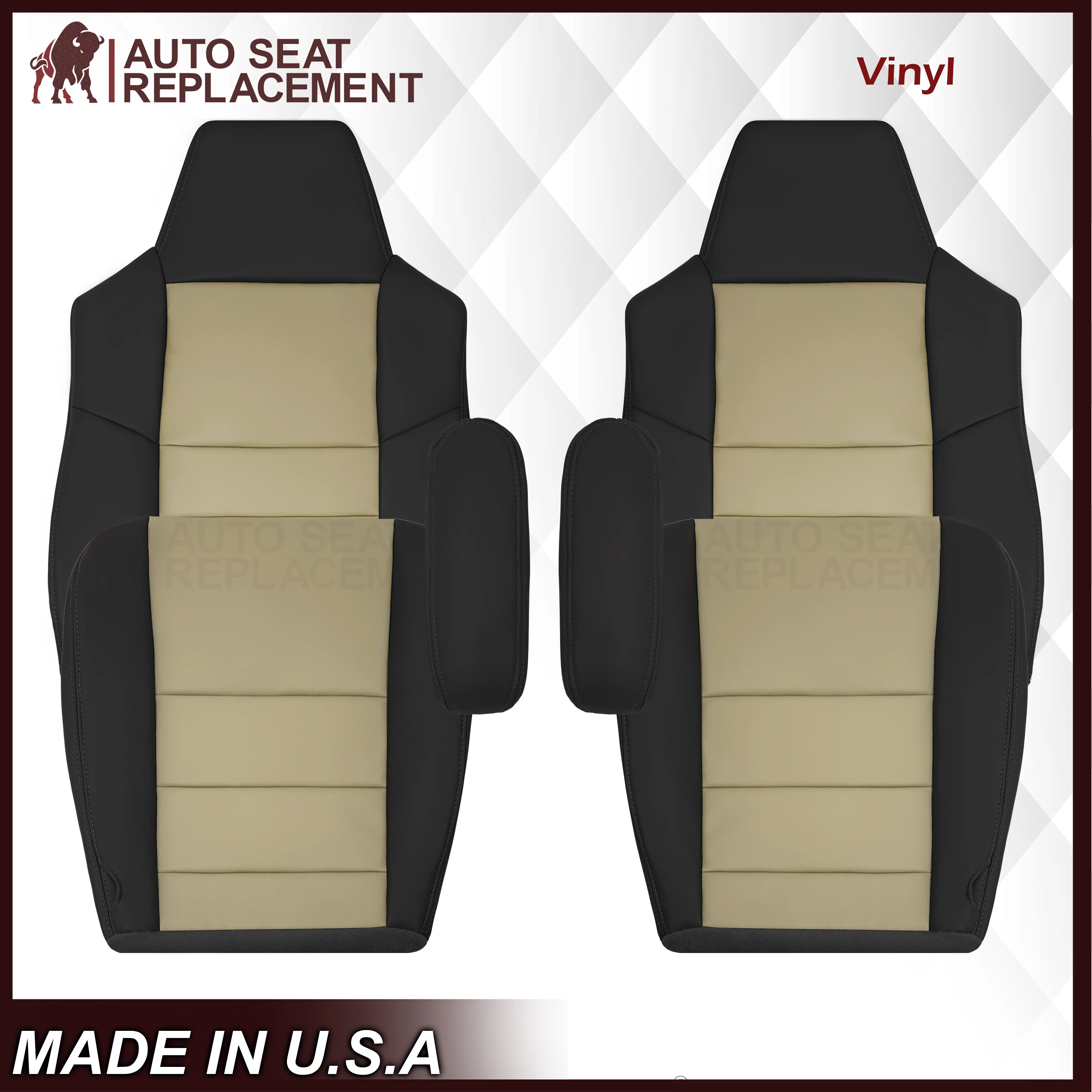 2005 Ford Excursion Eddie Bauer Sport Front Replacement Seat Covers: Choose Leather or Vinyl - Image 18