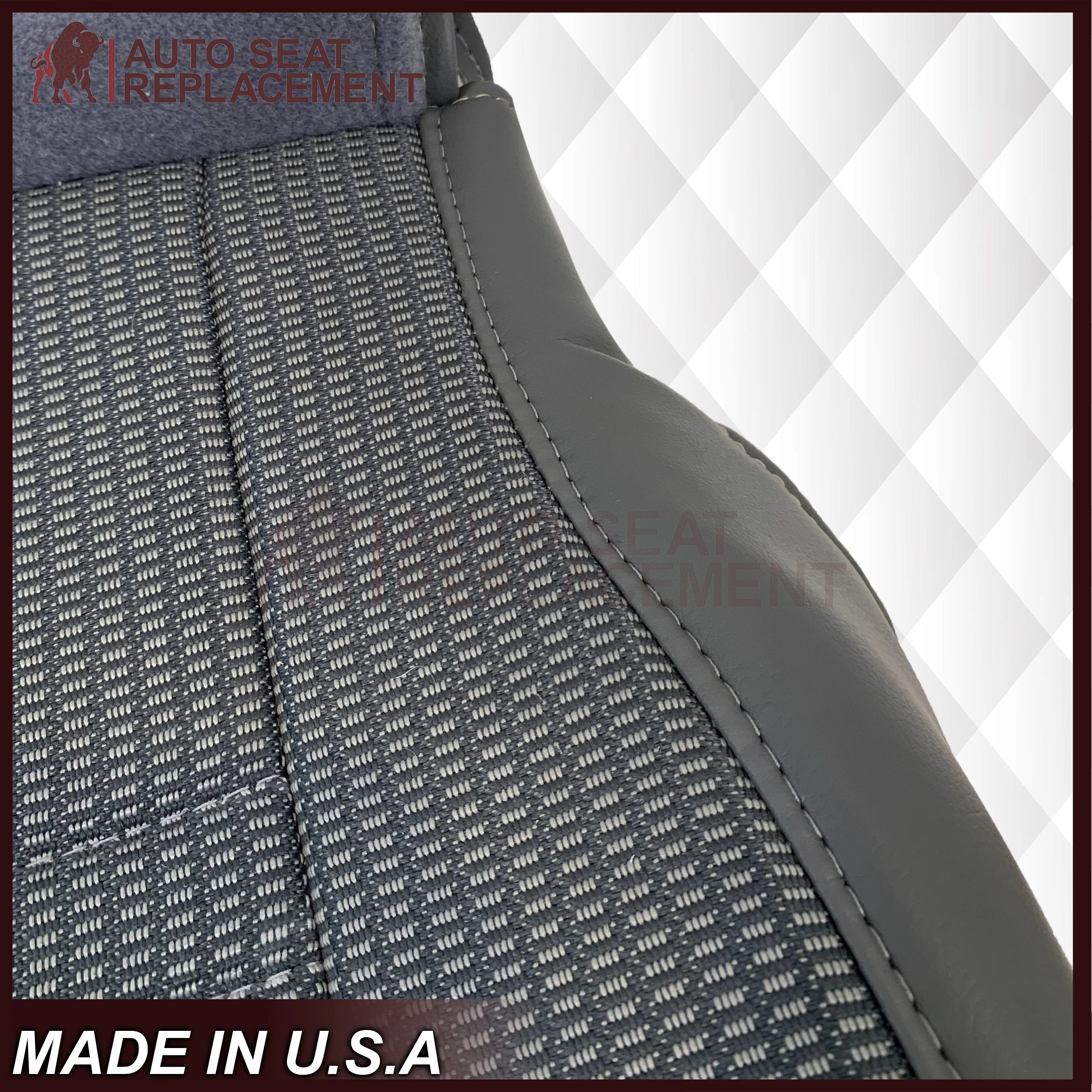 2006-2009 For Dodge Ram 1500 Regular Cab Bottom Gray Cloth Seat Cover - Image 4