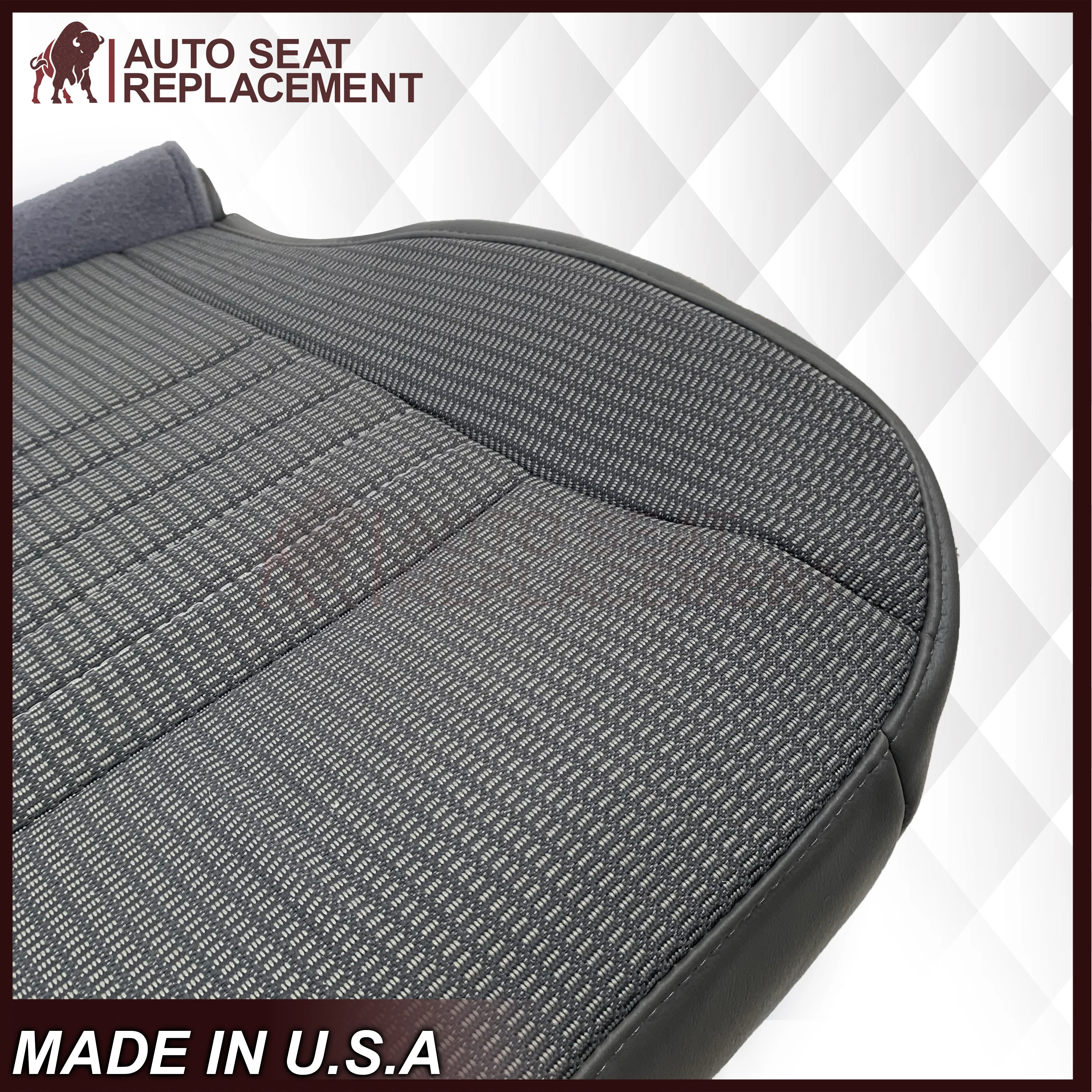 2006-2009 For Dodge Ram 1500 Regular Cab Bottom Gray Cloth Seat Cover - Image 5