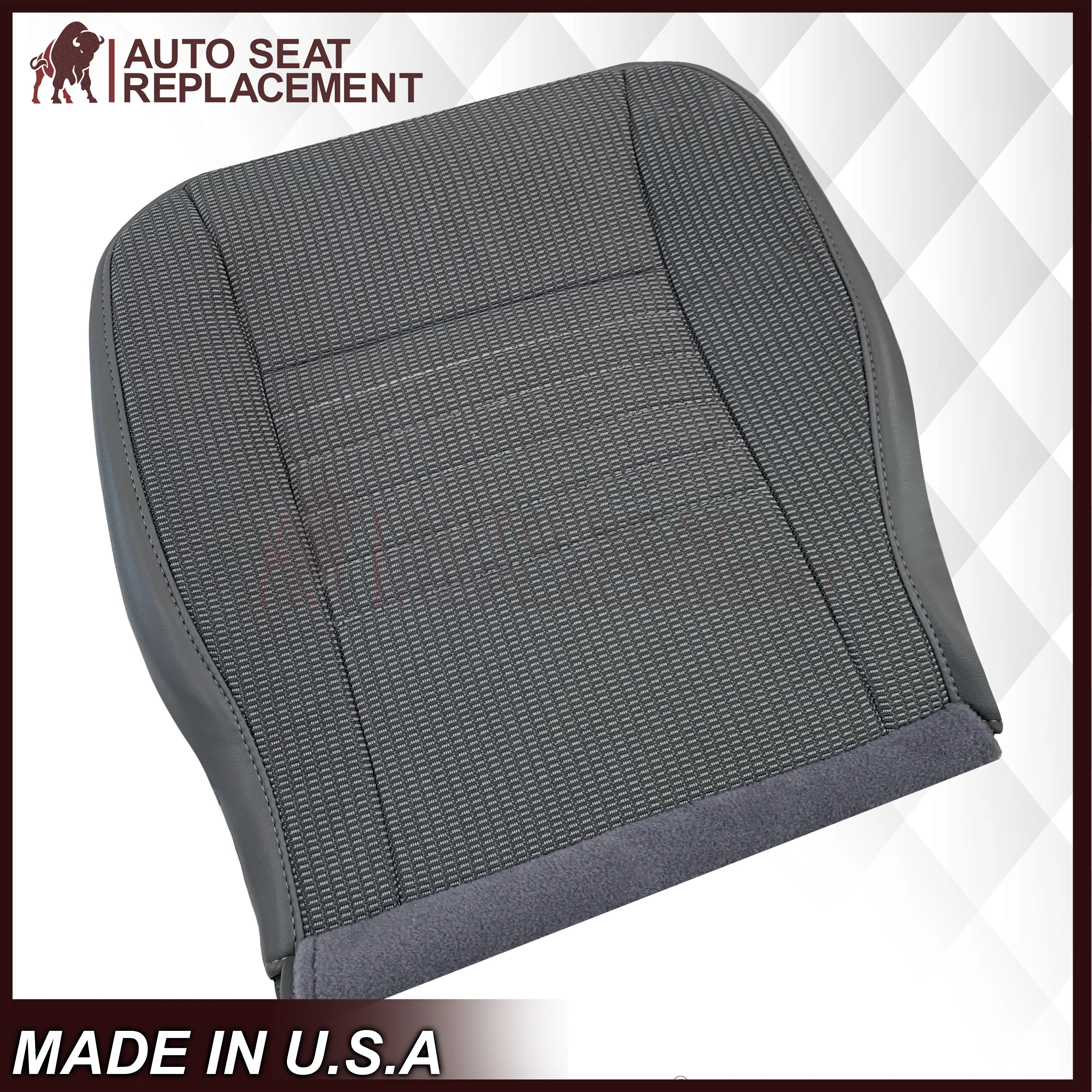 2006-2009 For Dodge Ram 1500 Regular Cab Bottom Gray Cloth Seat Cover - Image 7