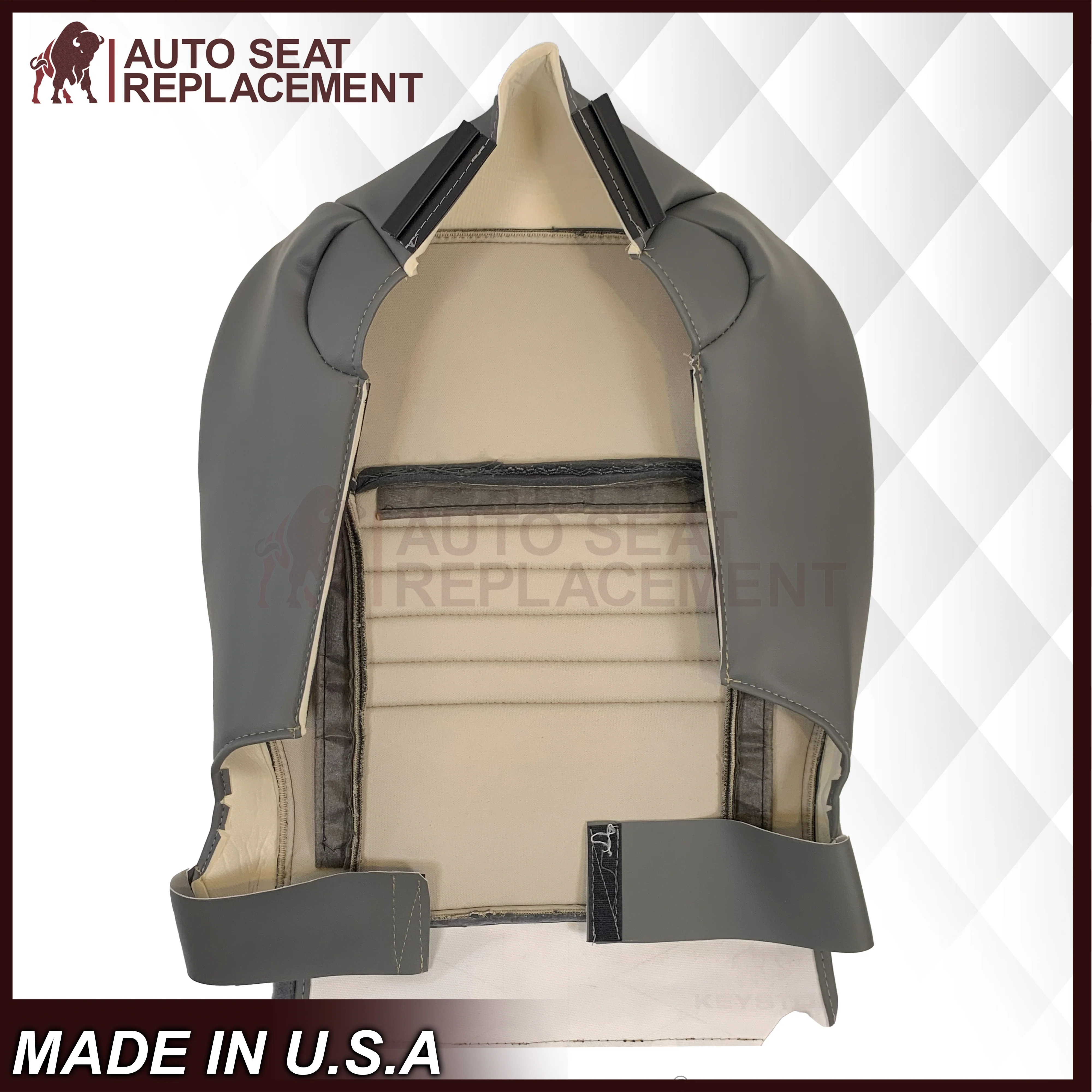 2006-2009 For Dodge Ram 1500 Regular Cab Bottom Gray Cloth Seat Cover - Image 6