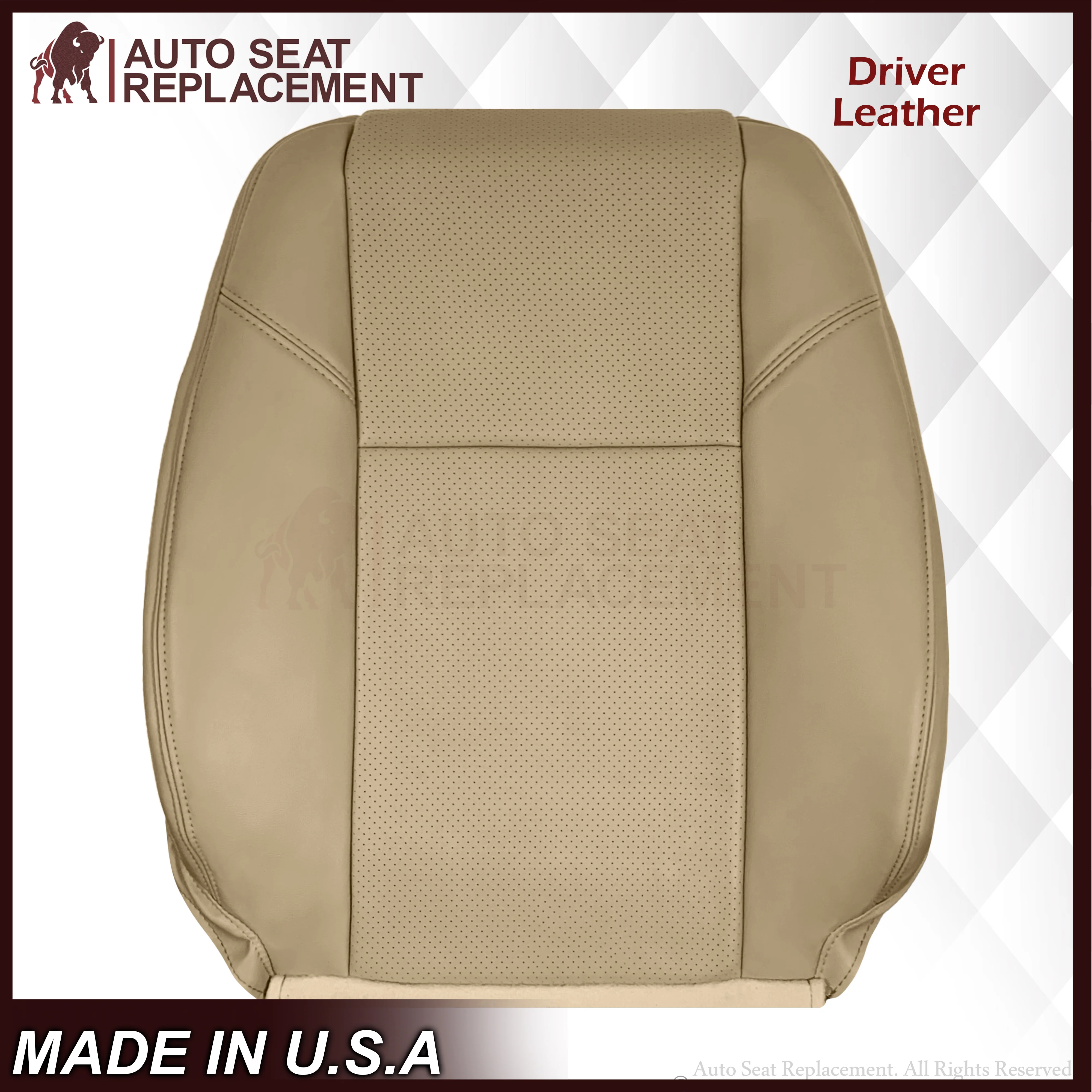 2007-2008 Cadillac Escalade Perforated Seat Cover in VERY Light Cashmere Tan: Choose From Variation - Image 11