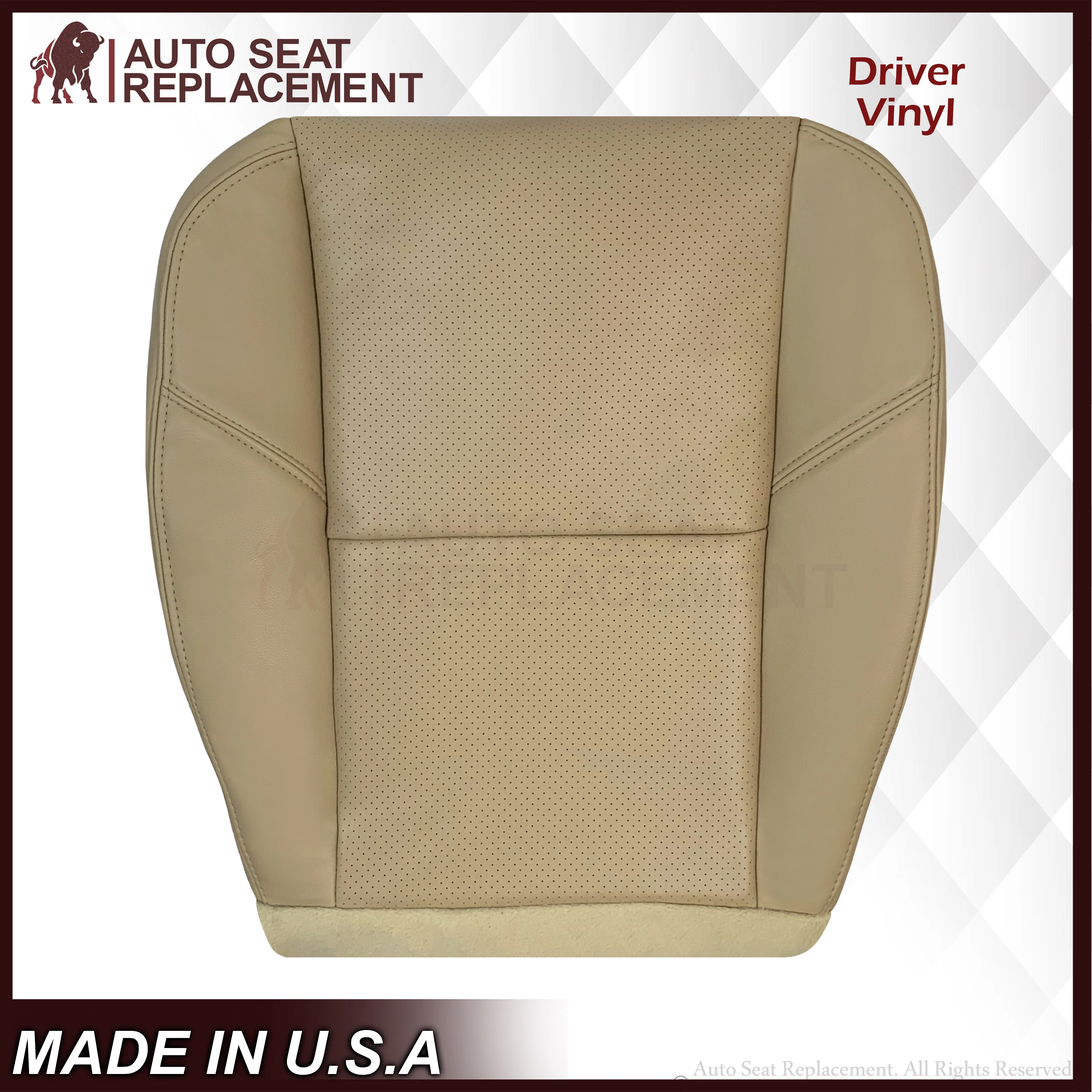 2007-2008 Cadillac Escalade Perforated Seat Cover in VERY Light Cashmere Tan: Choose From Variation - Image 6