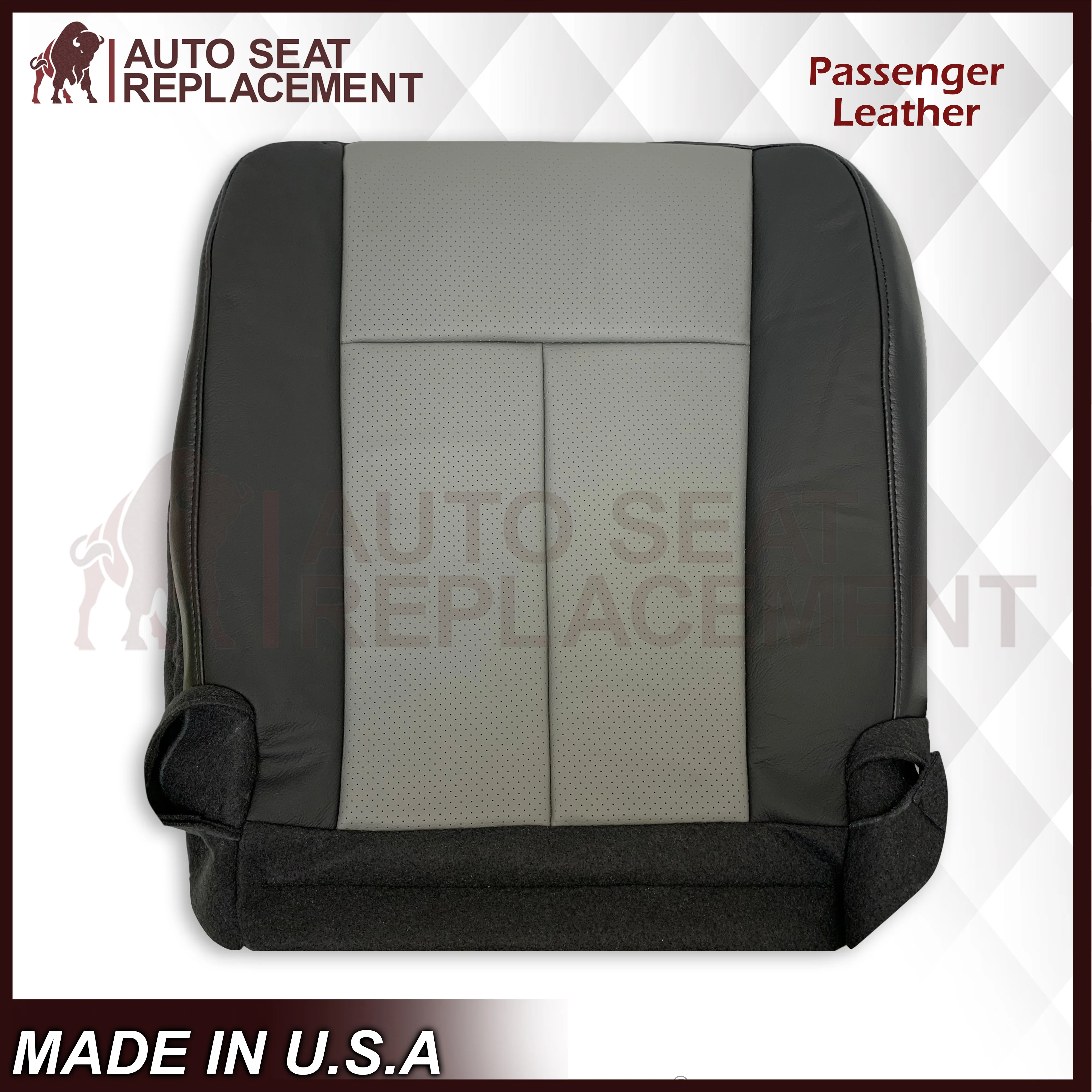 2007 2008 Ford Expedition Eddie Bauer Driver Or Passenger Side Bottom Seat Cover In 2 Tone (Gray - Black) - Image 6