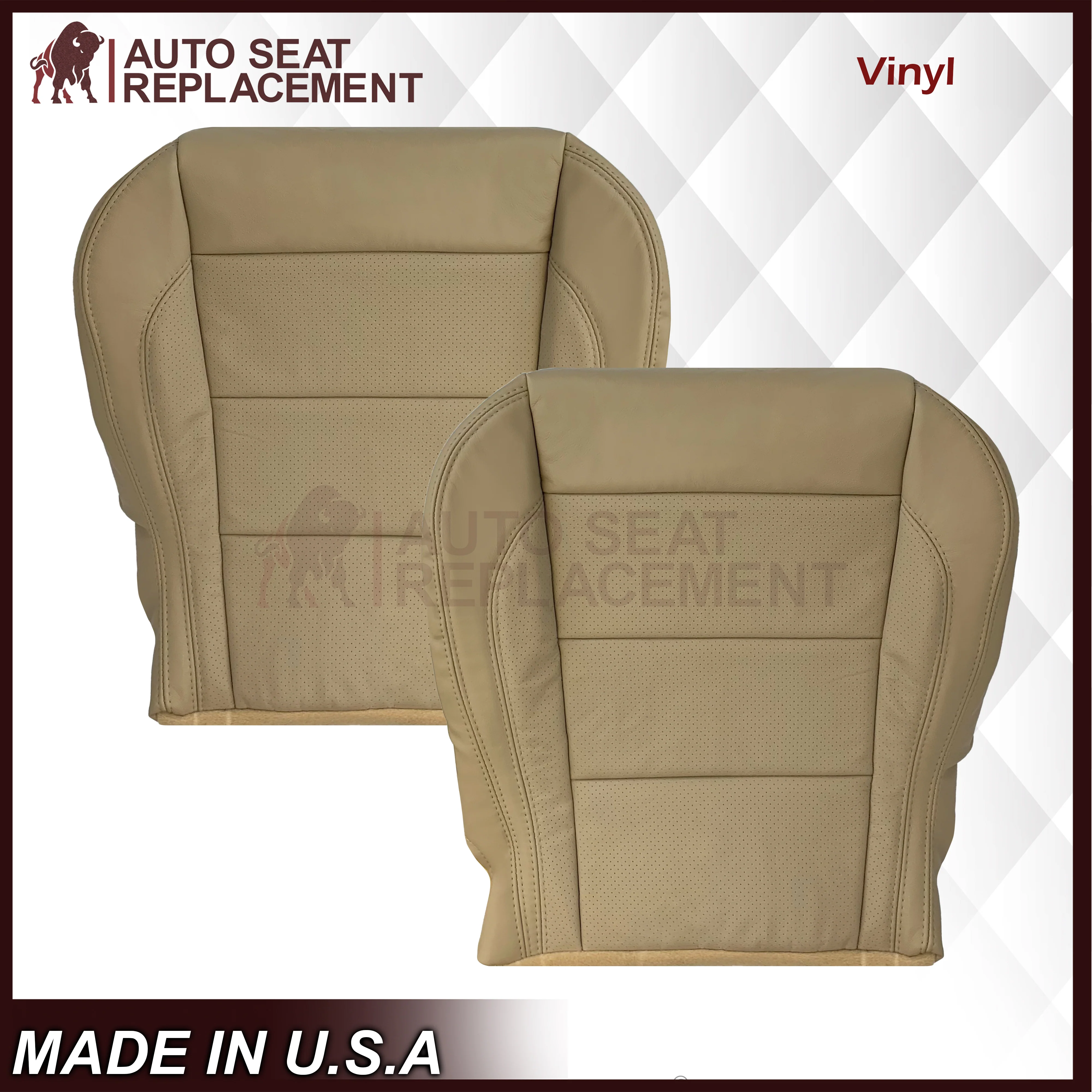 2007 - 2010 Jaguar XK XK-R Genuine Leather OR Synthetic Leather Seat Covers In Caramel Tan - Image 13