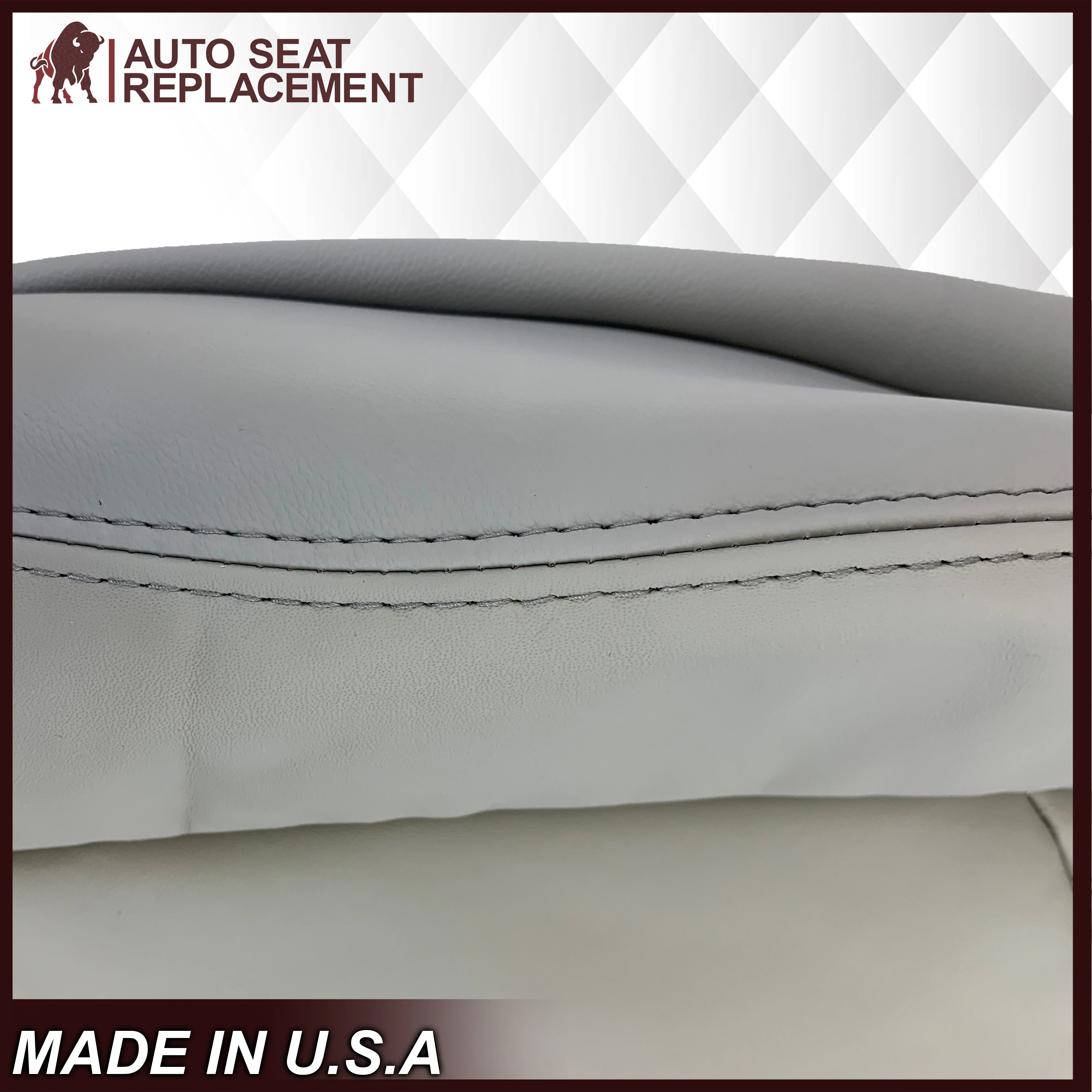 2007-2012 GMC Acadia Denali/SLT Replacement Leather/Syn. Leather Seat Cover: Gray, Perforated - Image 12