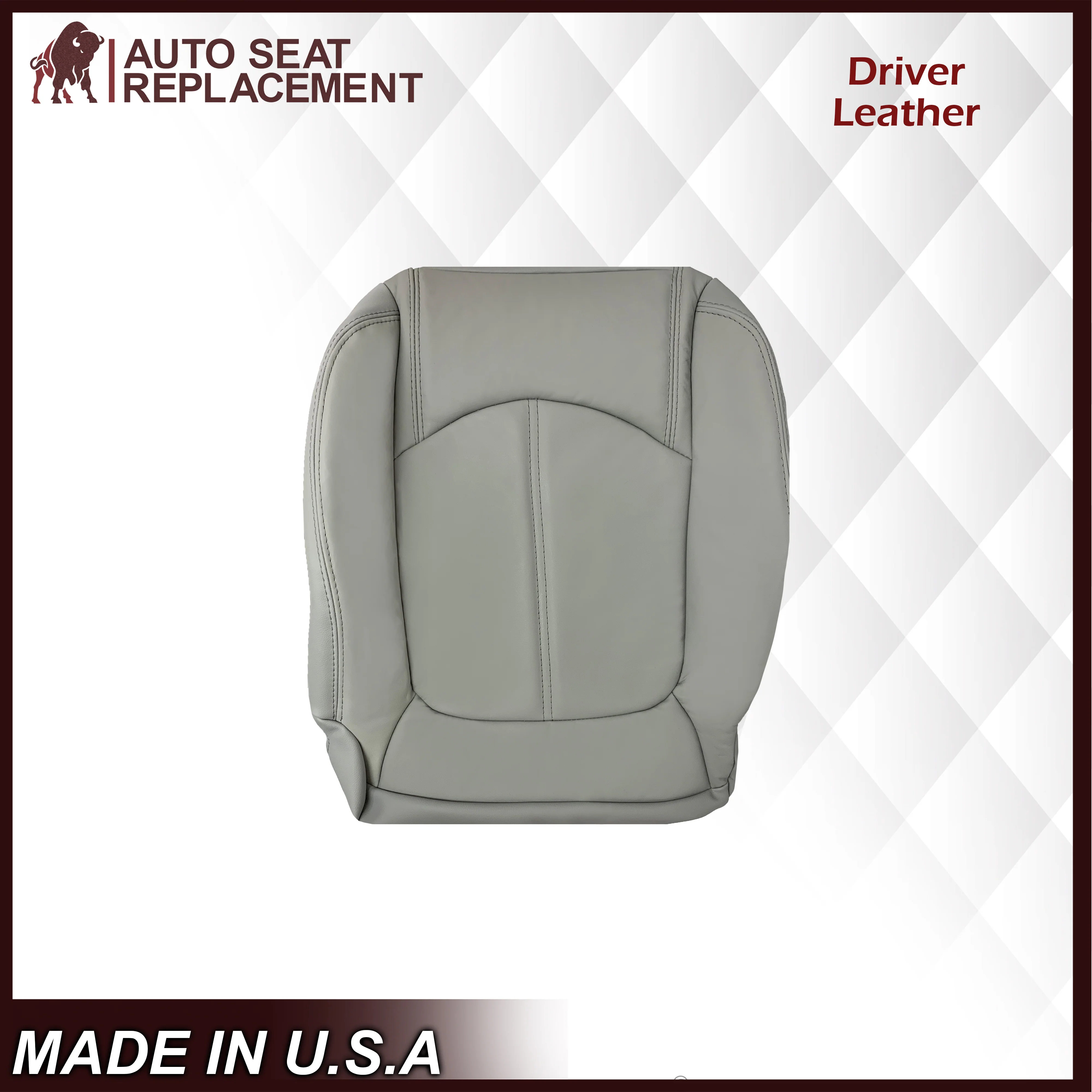2007-2012 GMC Acadia Denali/SLT Replacement Leather/Syn. Leather Seat Cover: Gray, Perforated - Image 42