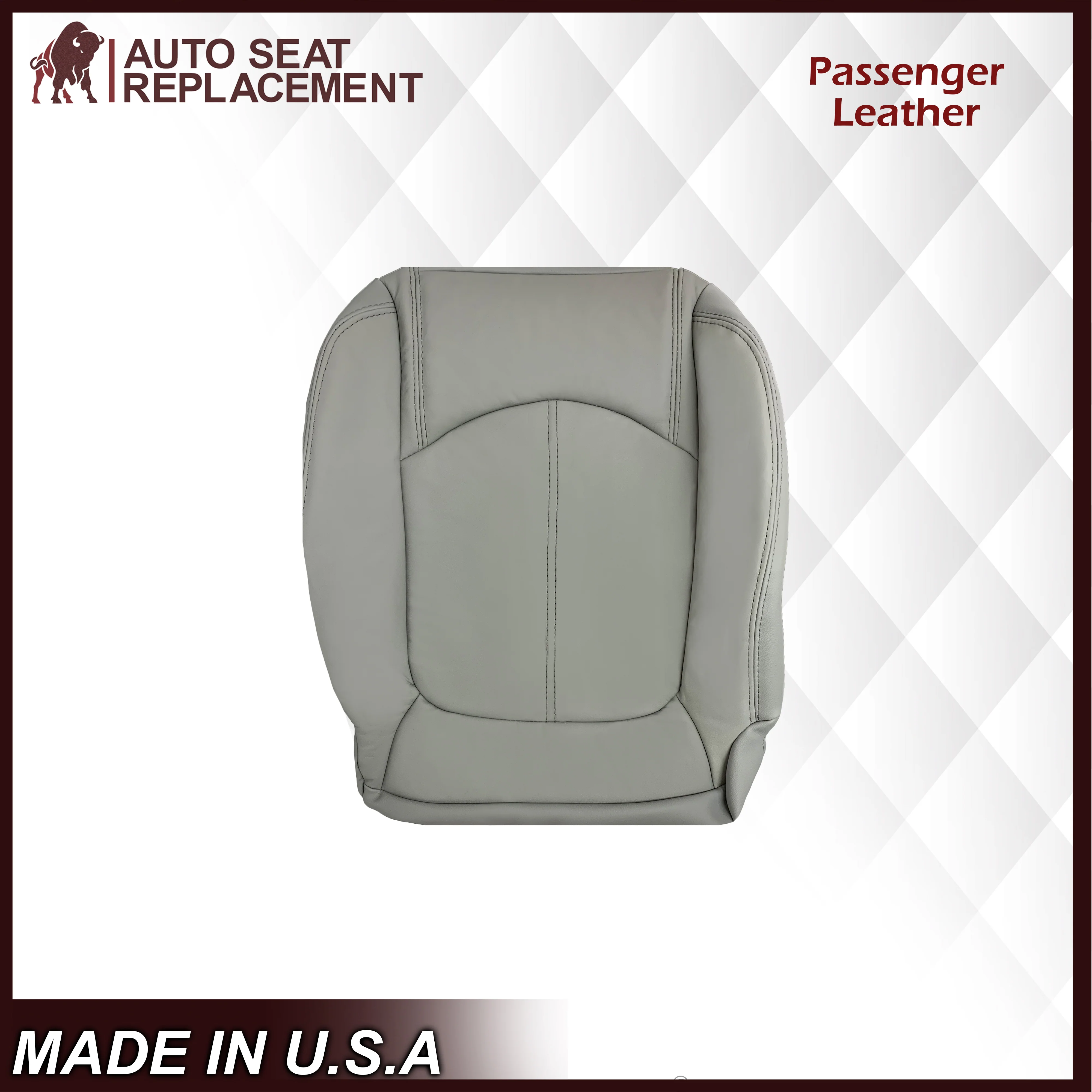 2007-2012 GMC Acadia Denali/SLT Replacement Leather/Syn. Leather Seat Cover: Gray, Perforated - Image 43