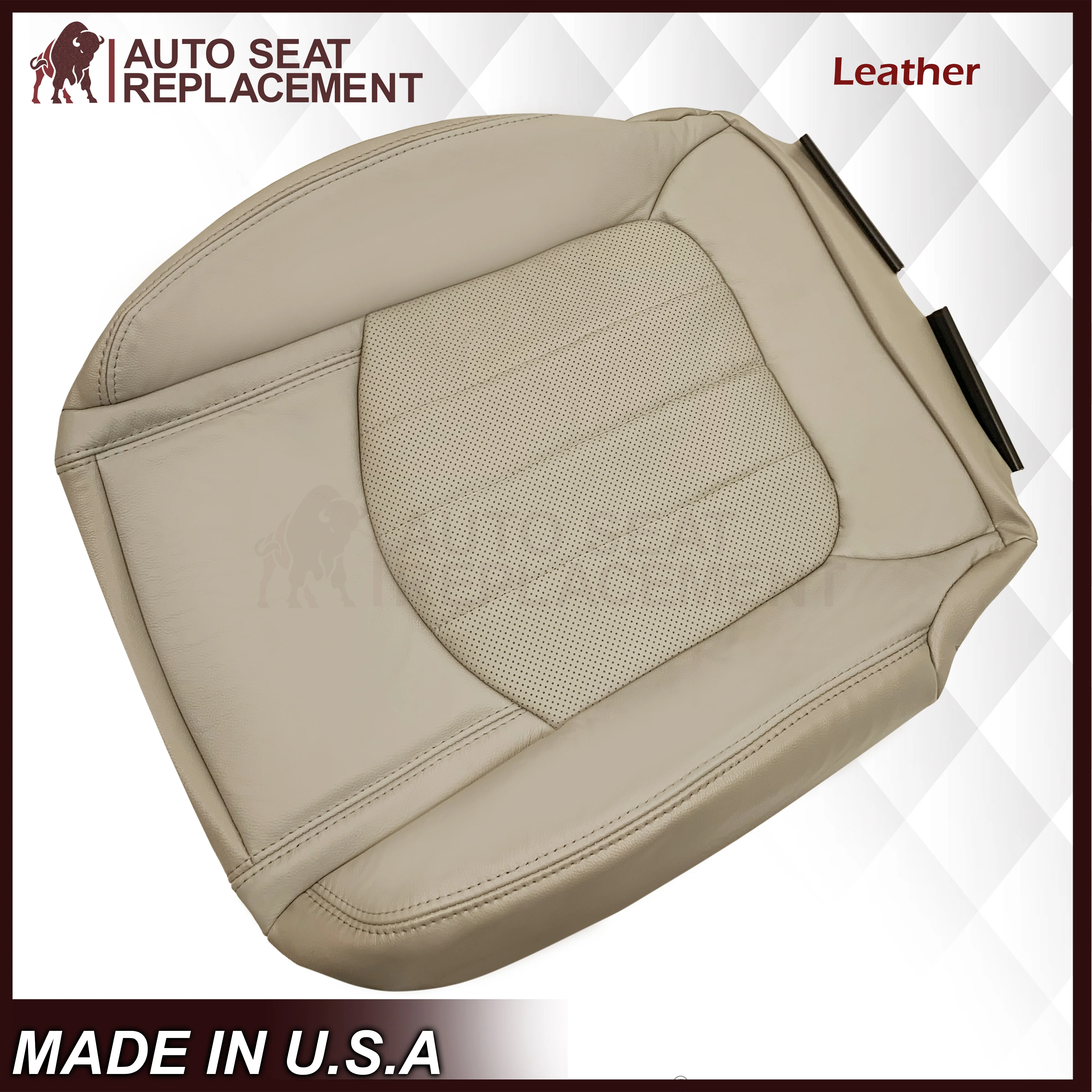 2007-2012 GMC Acadia Denali/SLT Replacement Leather/Syn. Leather Seat Cover: Tan, Perforated - Image 23
