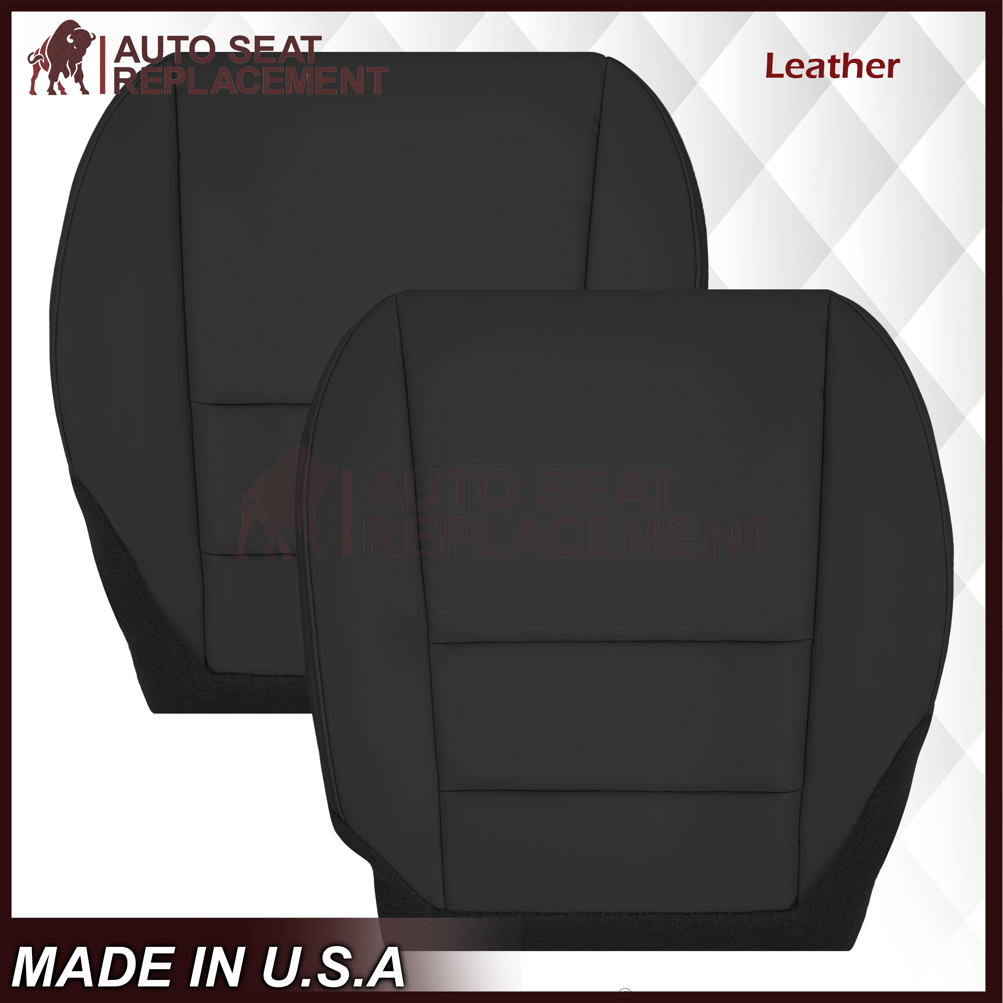 2007 - 2013 Acura MDX Driver Or Passenger Replacement Seat Covers: Non-Perforated Black - Image 12