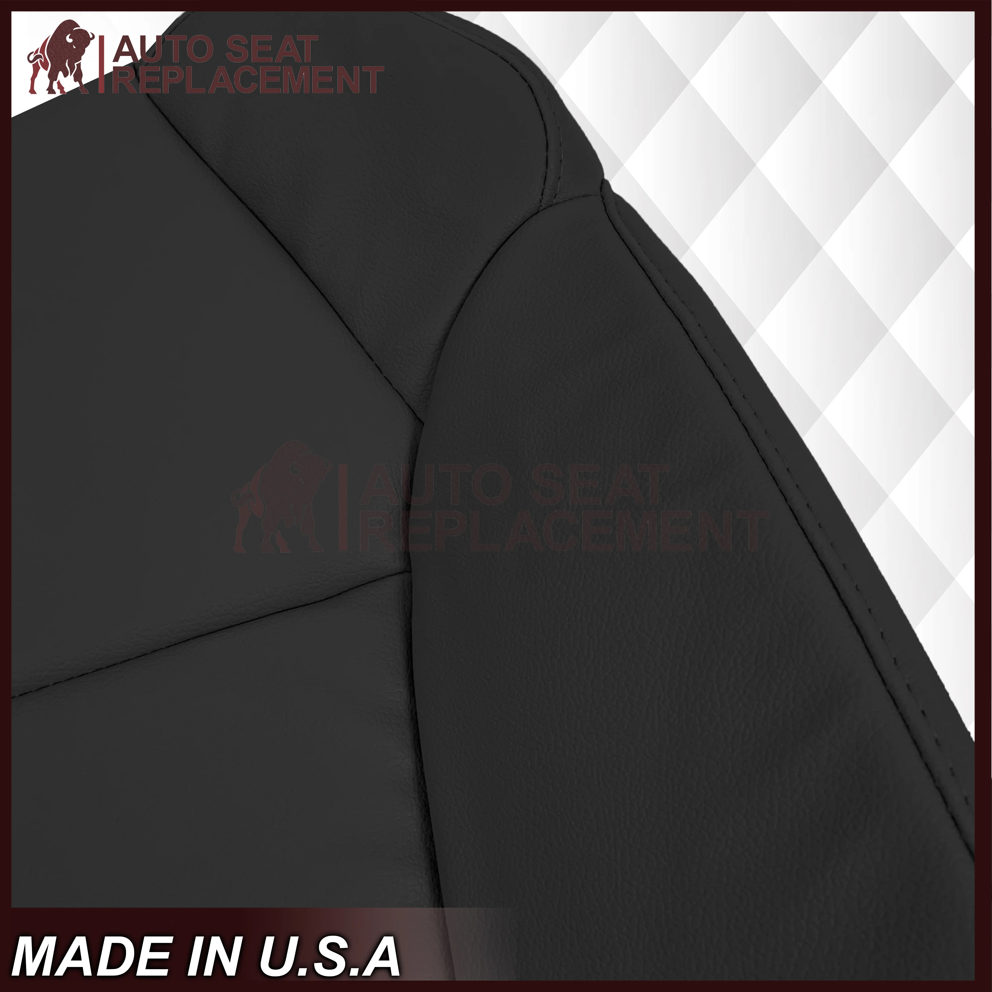 2007 - 2013 Acura MDX Driver Or Passenger Replacement Seat Covers: Non-Perforated Black - Image 14