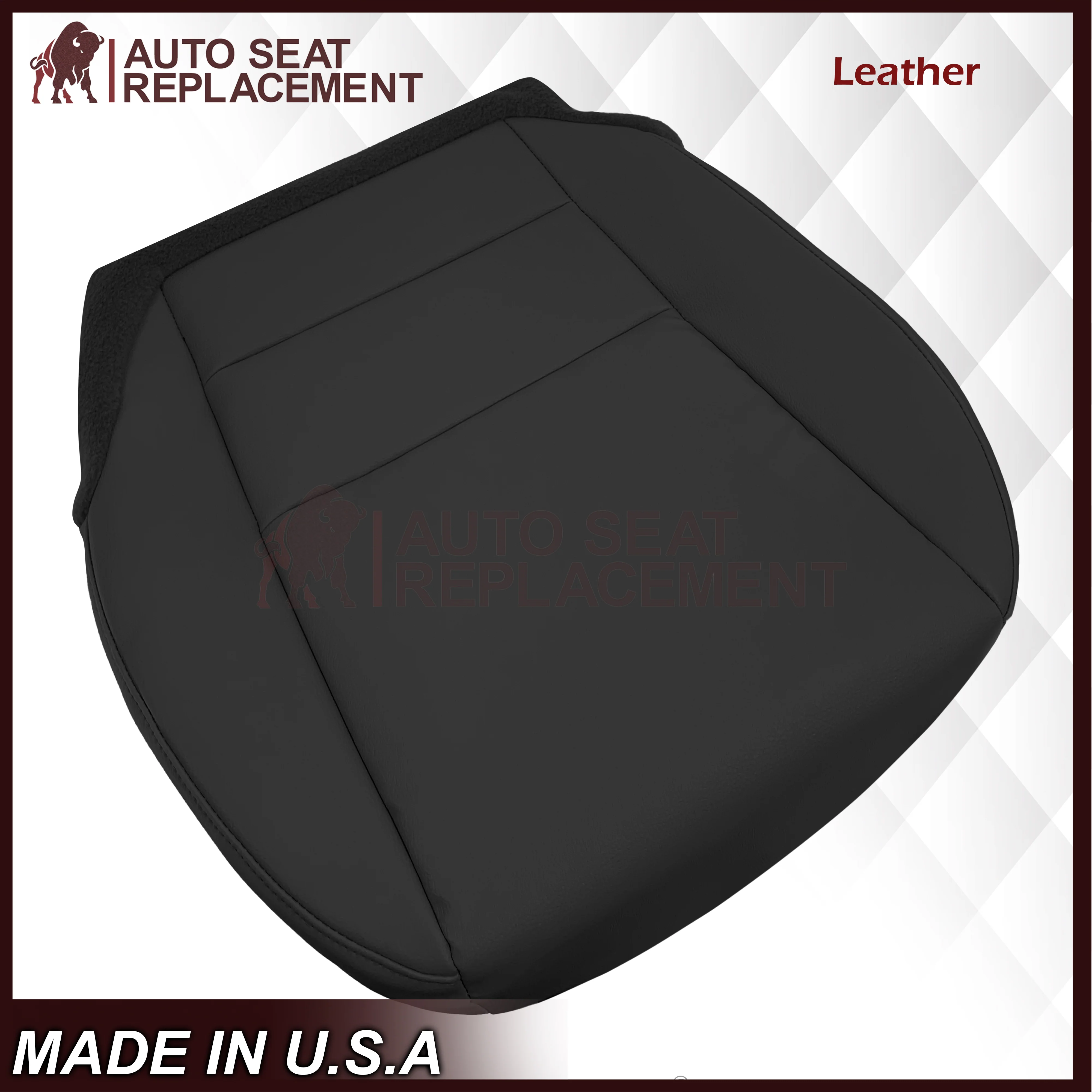 2007 - 2013 Acura MDX Driver Or Passenger Replacement Seat Covers: Non-Perforated Black - Image 6