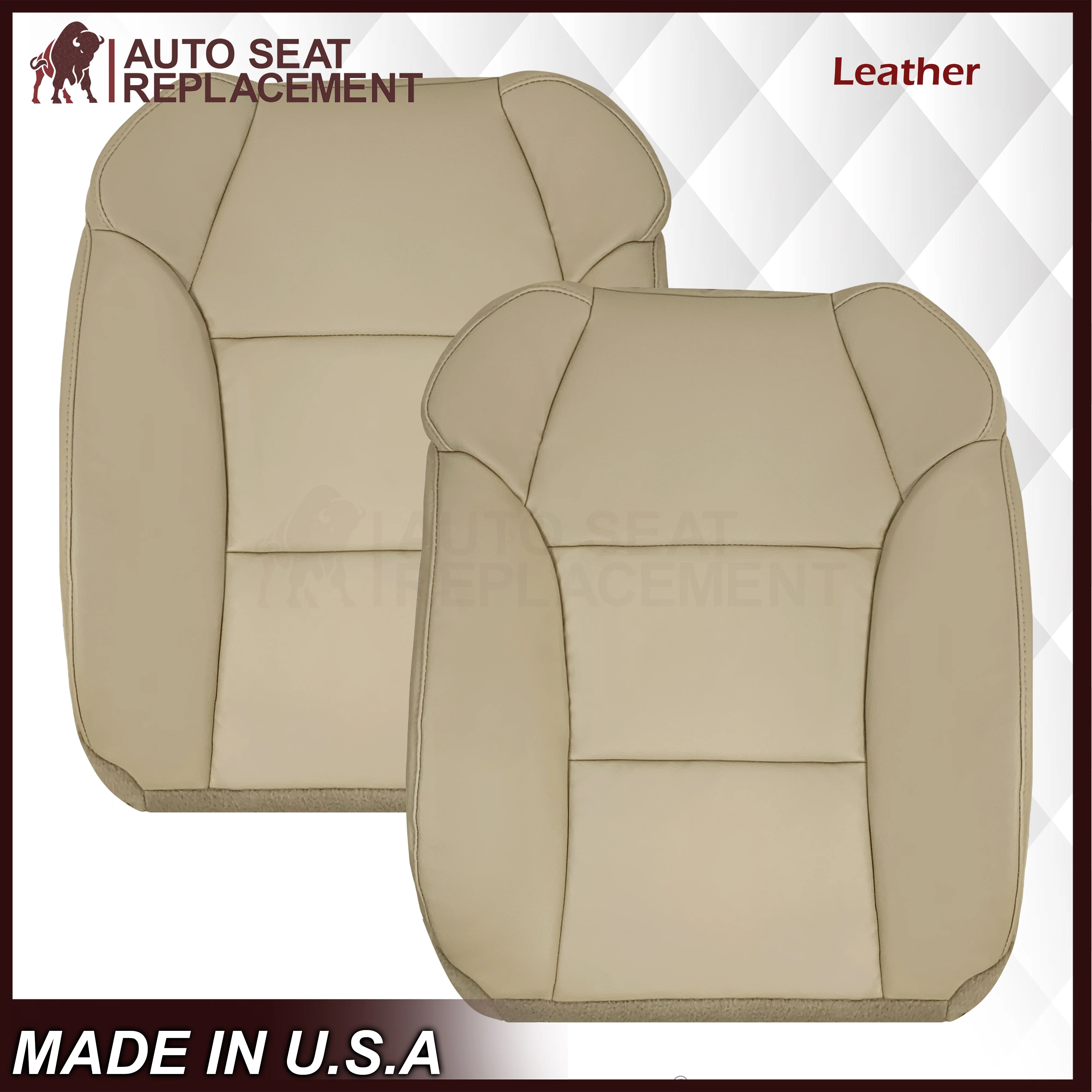 2007 - 2013 Acura MDX Driver Or Passenger Replacement Seat Covers: Non-Perforated Tan - Image 6