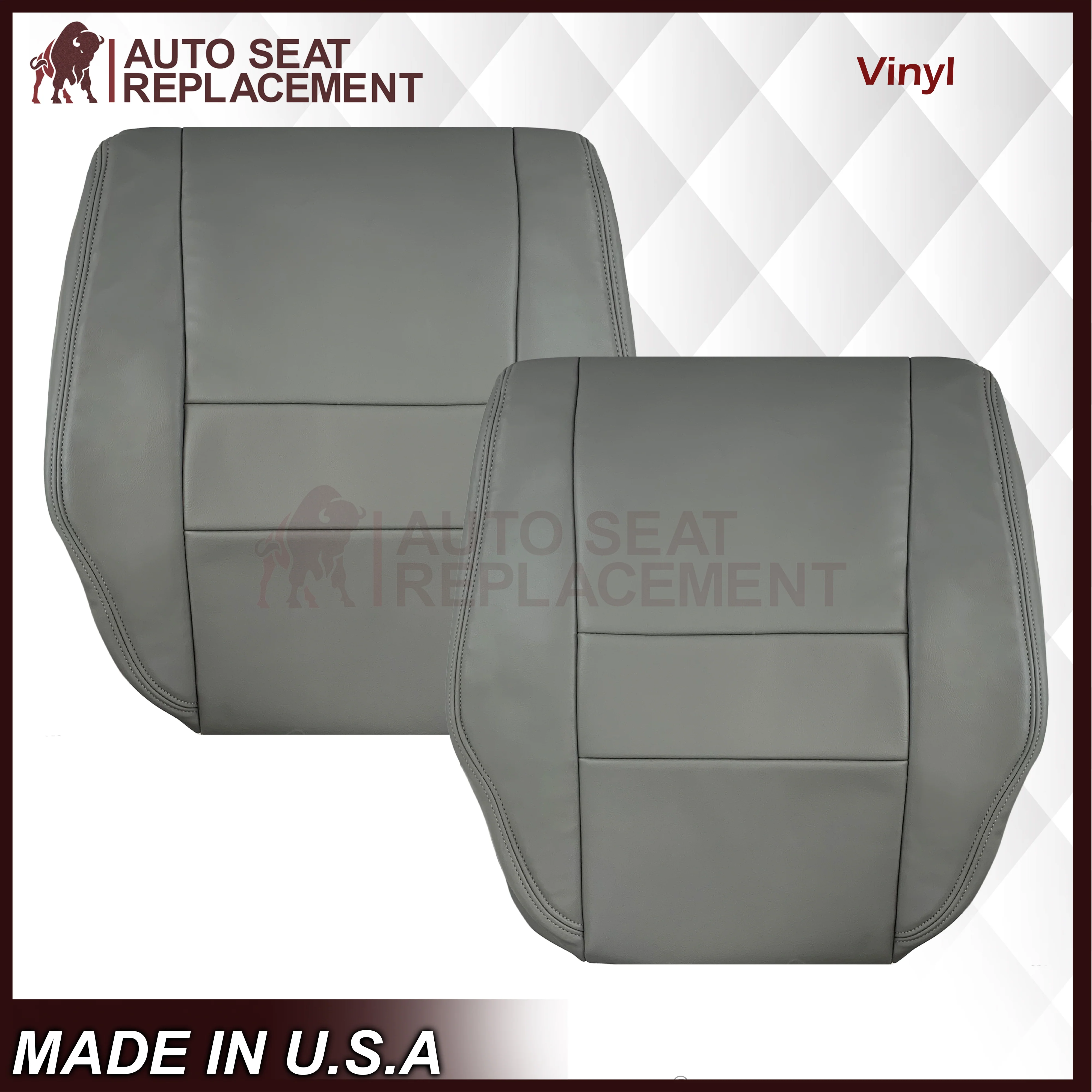 2007 - 2013 Toyota Sequoia SR5 Driver OR Passenger Side Top and Bottom Replacement Seat Covers In Gray: Choose your material - Image 11
