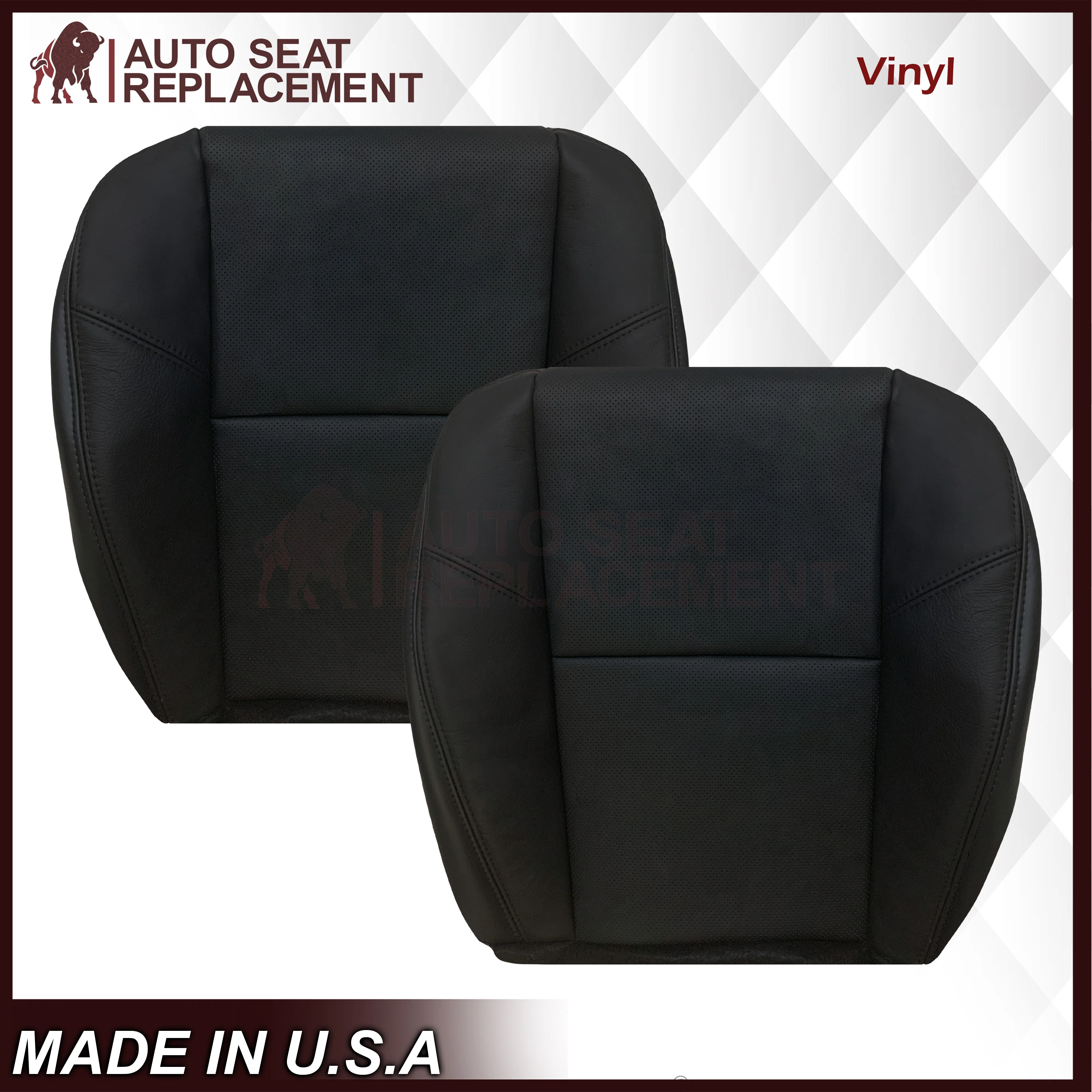 2007-2014 Cadillac Escalade Perforated Genuine Leather or Synthetic Leather Seat Cover in Black: Choose From Variation - Image 18