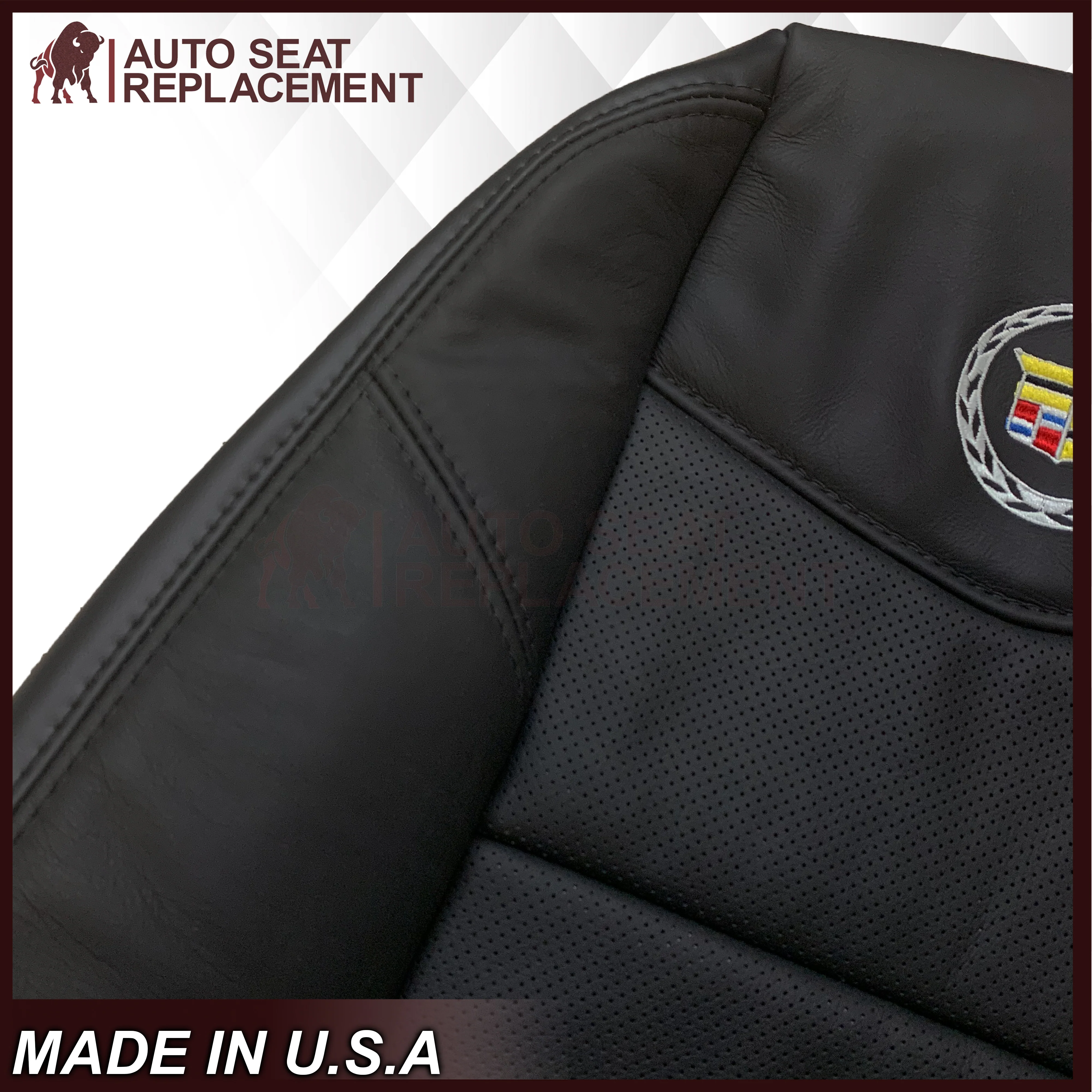 2007-2014 Cadillac Escalade Perforated Genuine Leather or Synthetic Leather Seat Cover in Black: Choose From Variation - Image 6