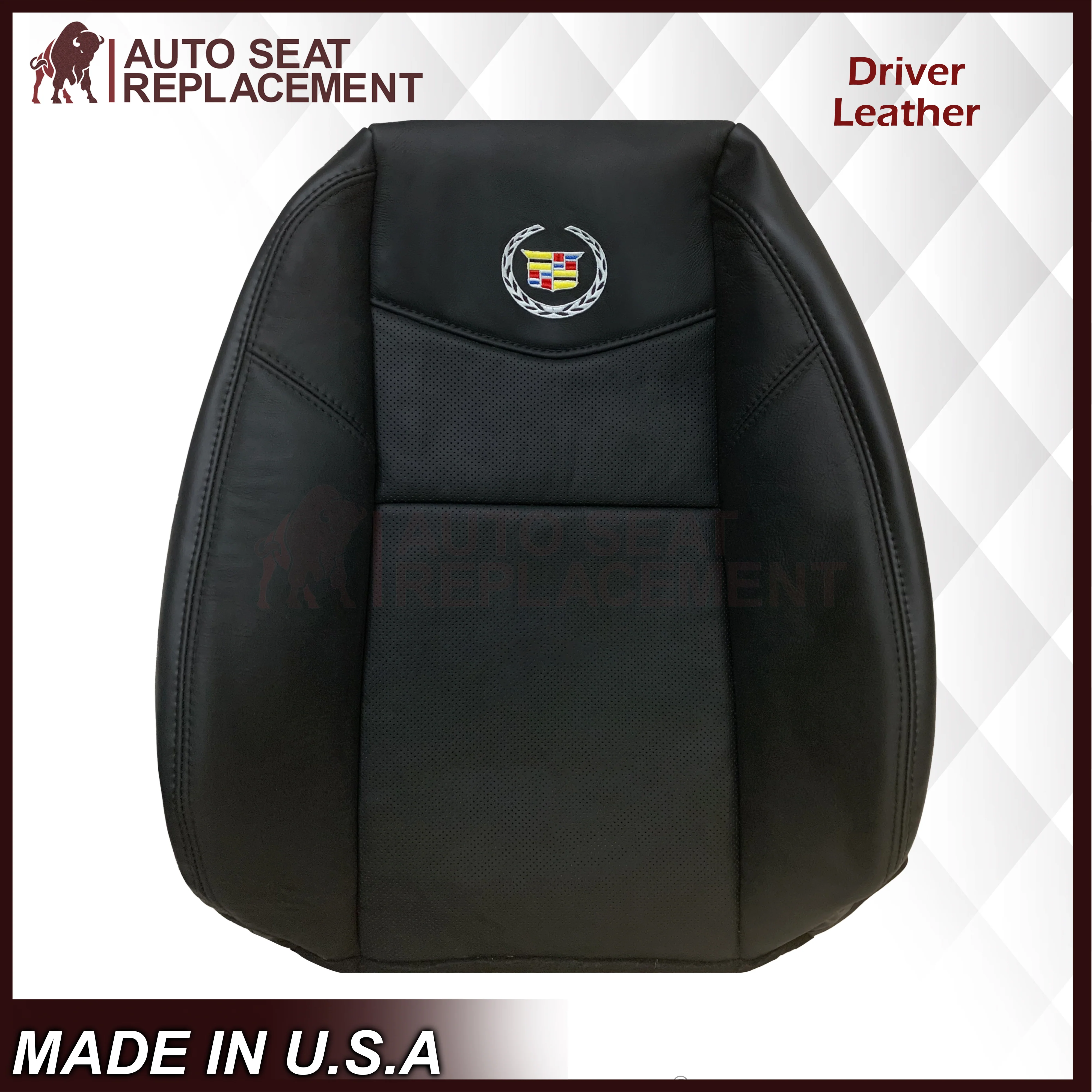 2007-2014 Cadillac Escalade Perforated Genuine Leather or Synthetic Leather Seat Cover in Black: Choose From Variation - Image 8