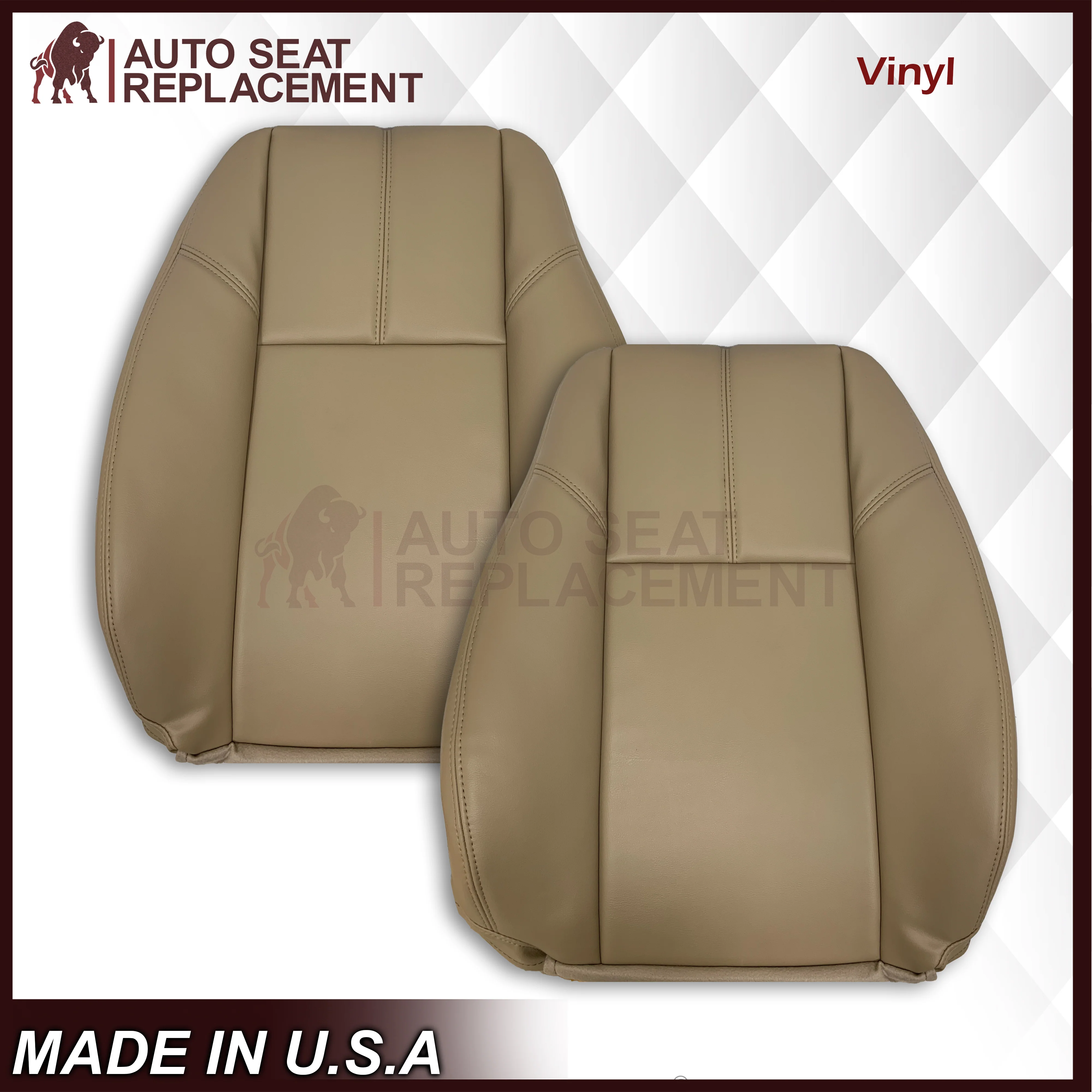 2007-2014 Chevy Silverado Front, Second and Third Row Seat Covers In Tan: Choose From Variation - Image 13