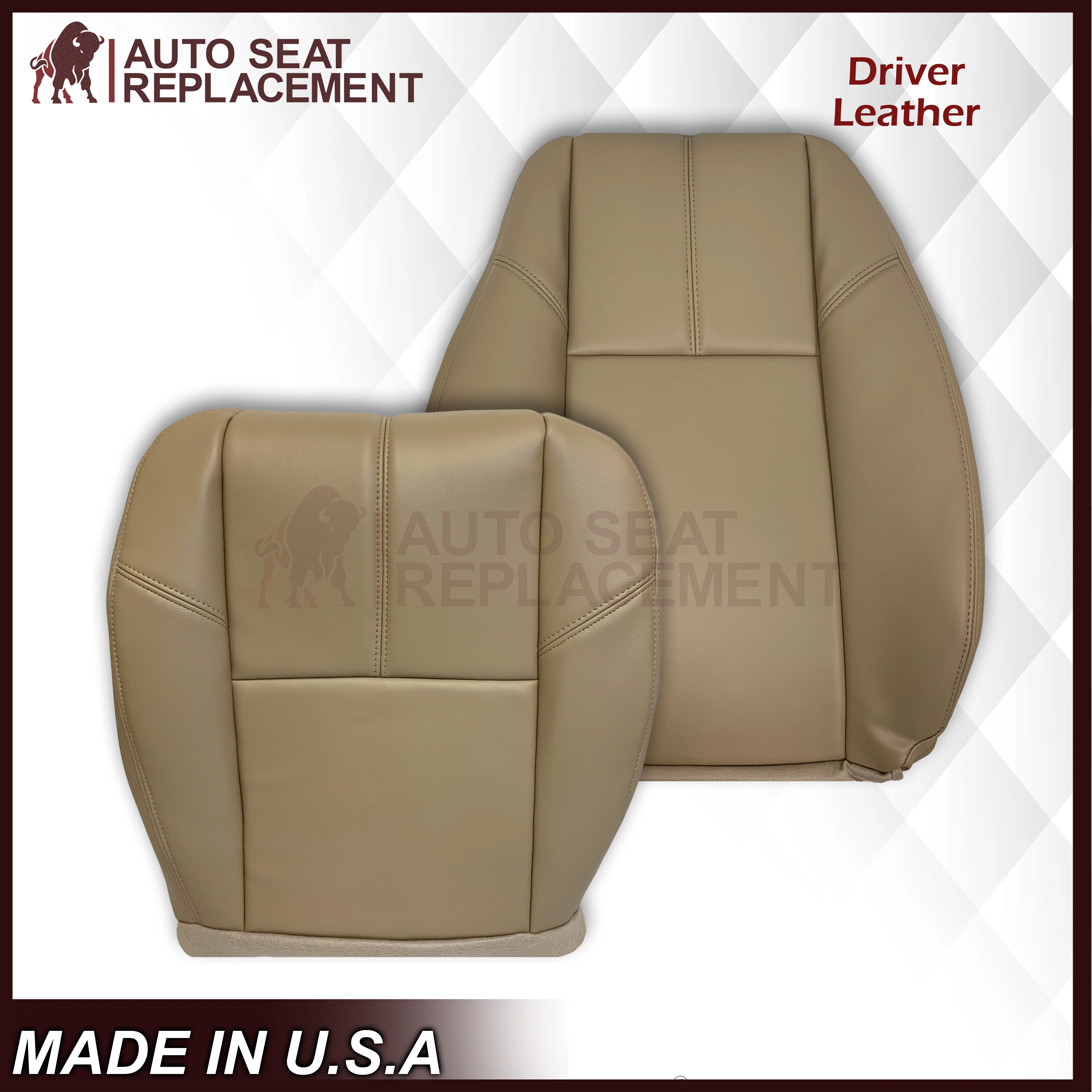 2007-2014 Chevy Silverado Front, Second and Third Row Seat Covers In Tan: Choose From Variation - Image 15