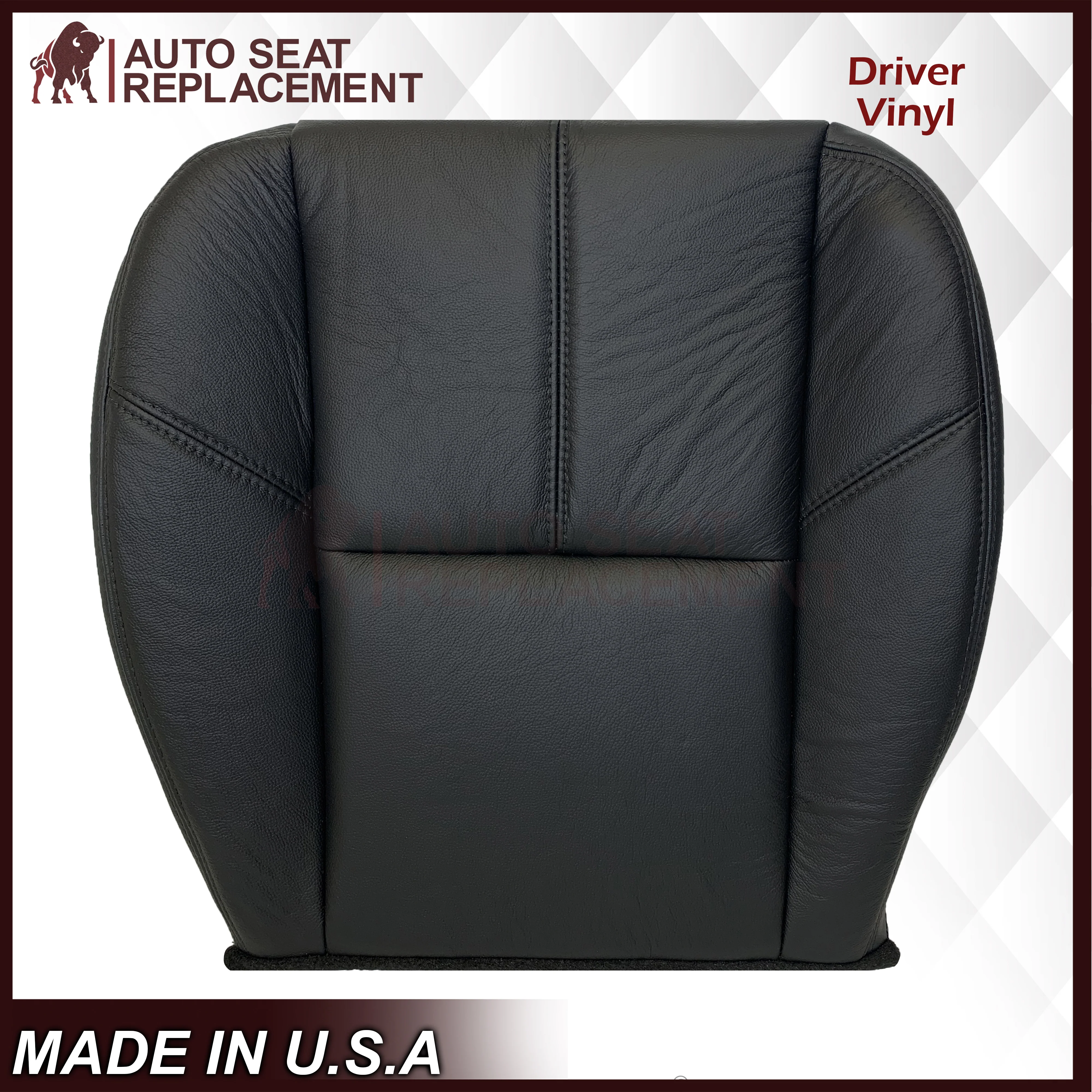 2007-2014 Chevy Tahoe/Suburban/Silverado/Avalanche Seat Cover In Non-Perforated Black - Image 11