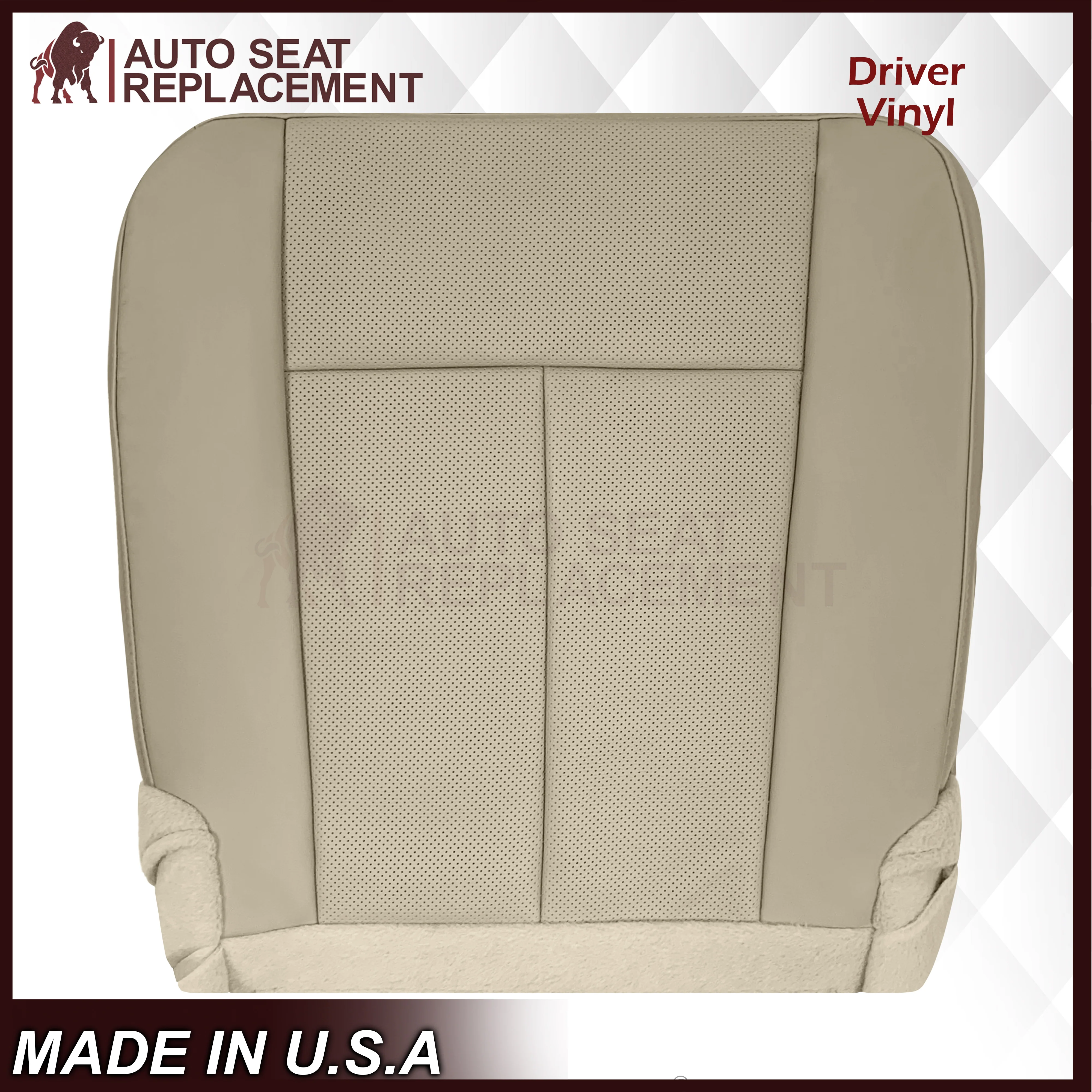 2007-2014 Ford Expedition Eddie Bauer/XLT Replacement Perforated Genuine Leather/Syn. Leather Seat Cover In Tan - Image 10