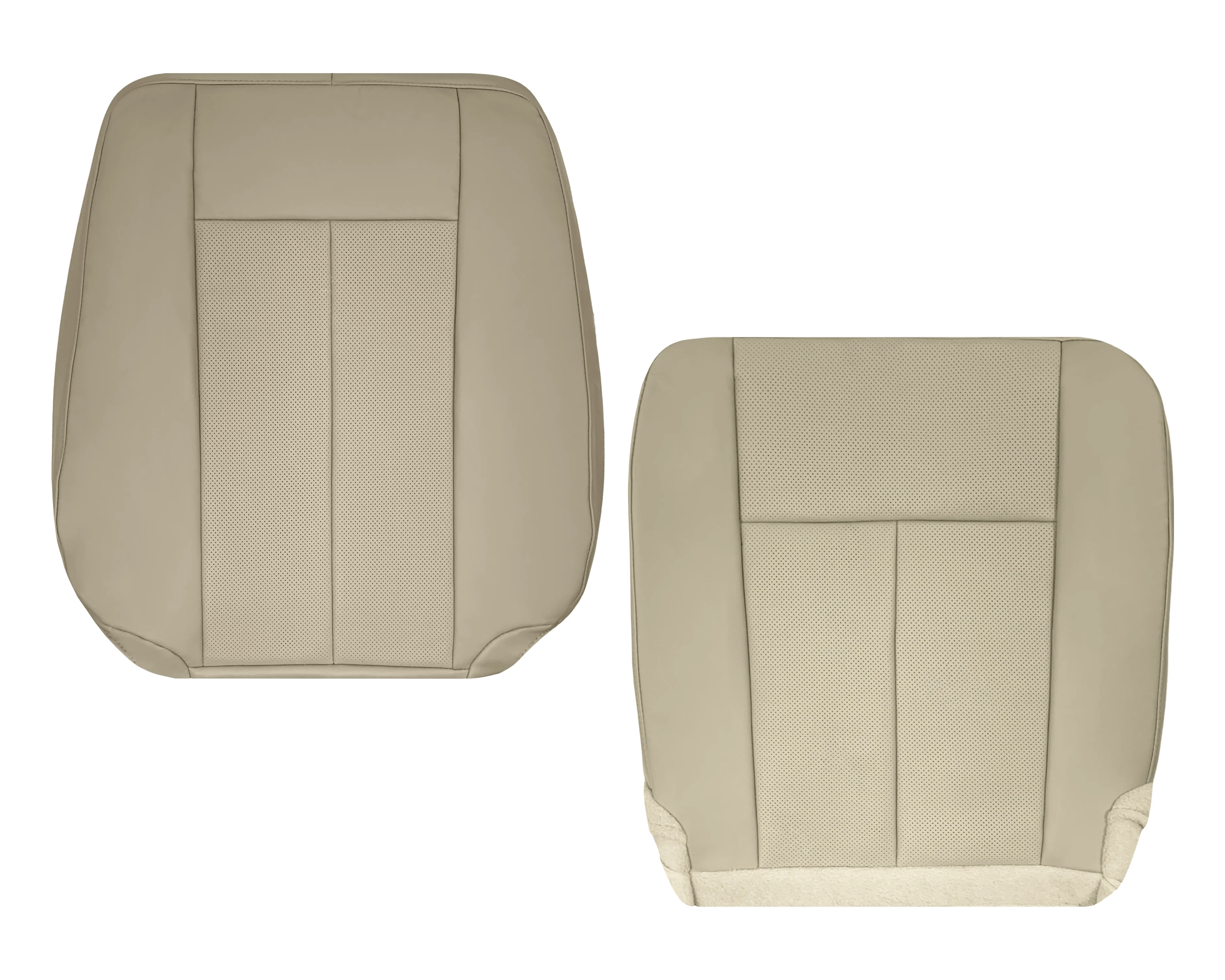 2007-2014 Ford Expedition Eddie Bauer/XLT Replacement Perforated Genuine Leather/Syn. Leather Seat Cover In Tan - Image 23