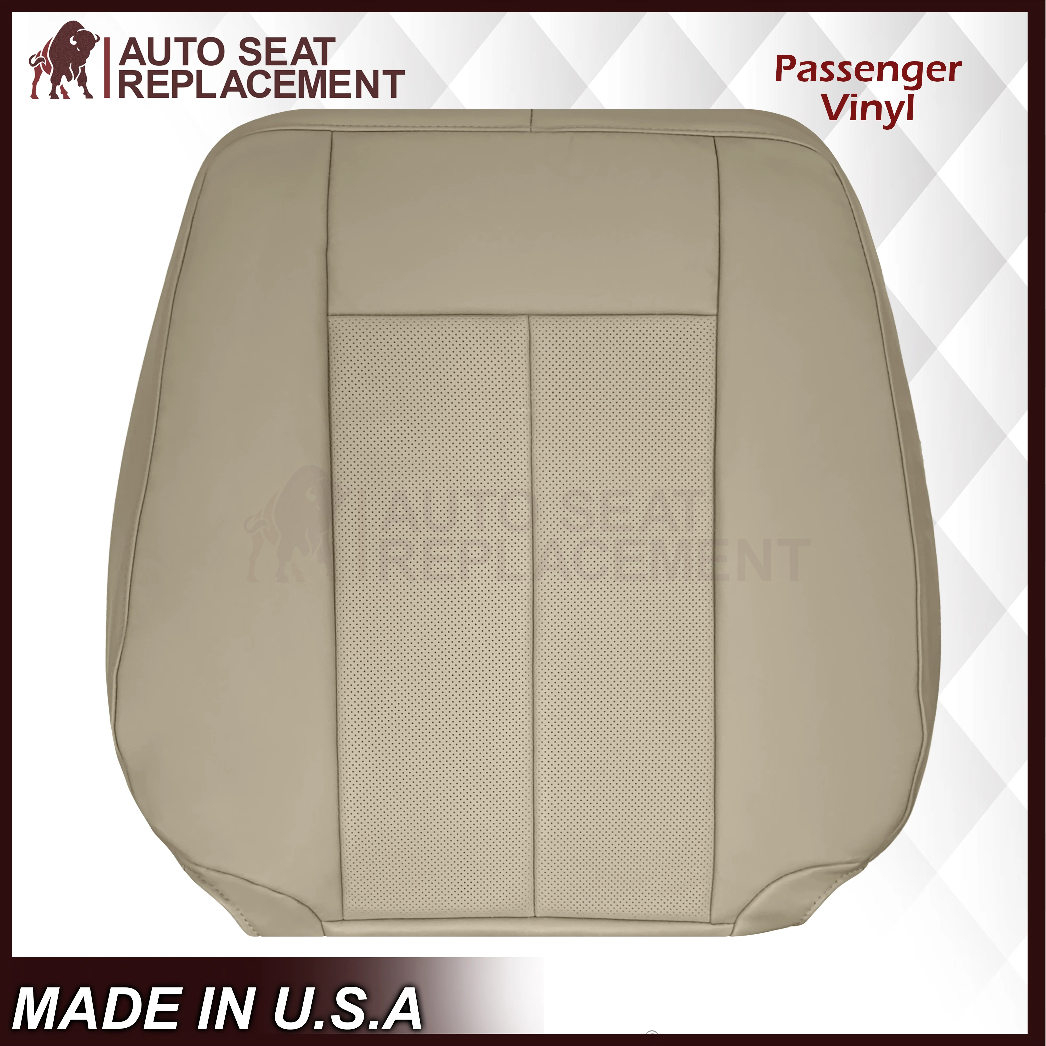 2007-2014 Ford Expedition Eddie Bauer/XLT Replacement Perforated Genuine Leather/Syn. Leather Seat Cover In Tan - Image 28