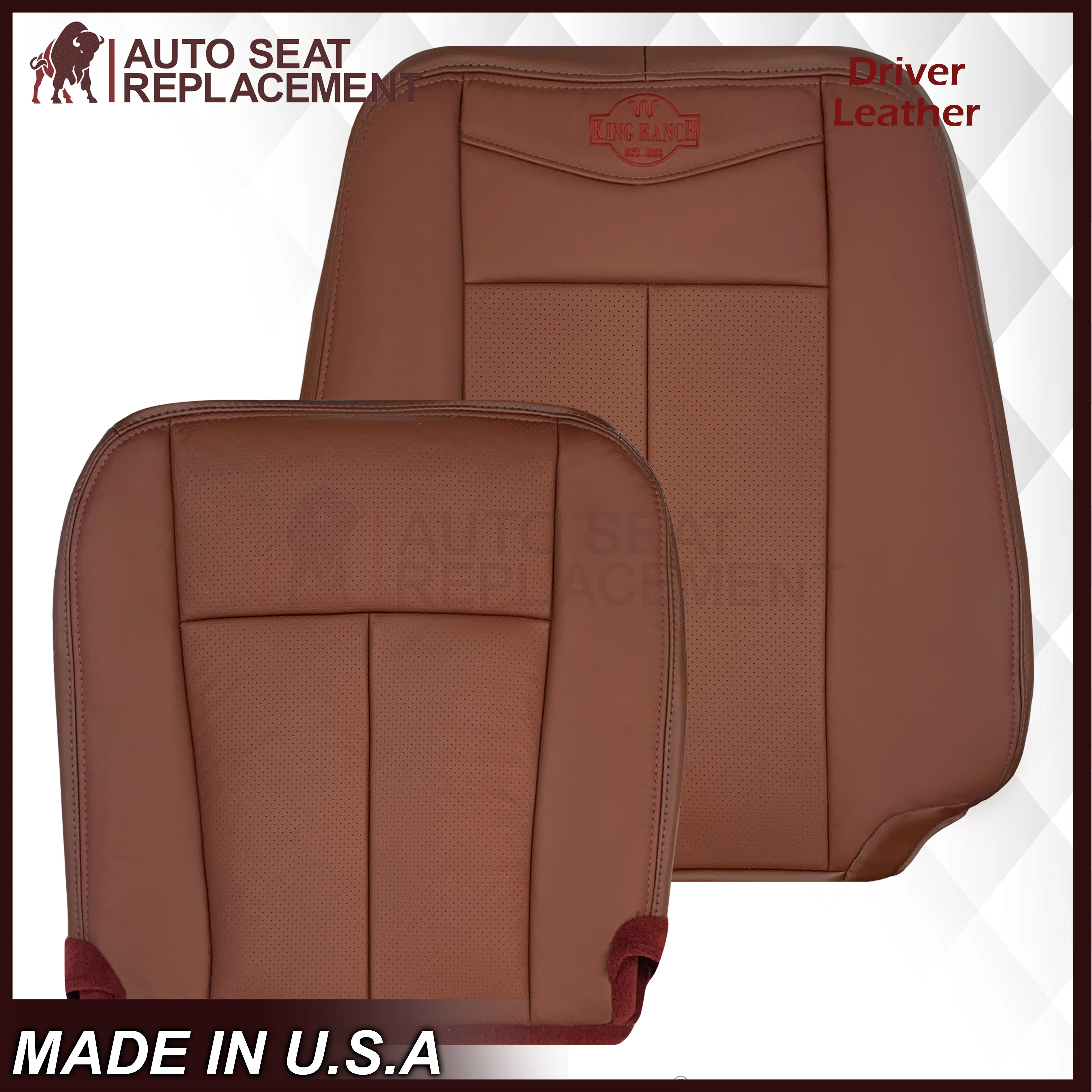 2007-2014 Ford Expedition King Ranch Replacement Leather Seat Cover: Perforated, King Ranch - Image 16