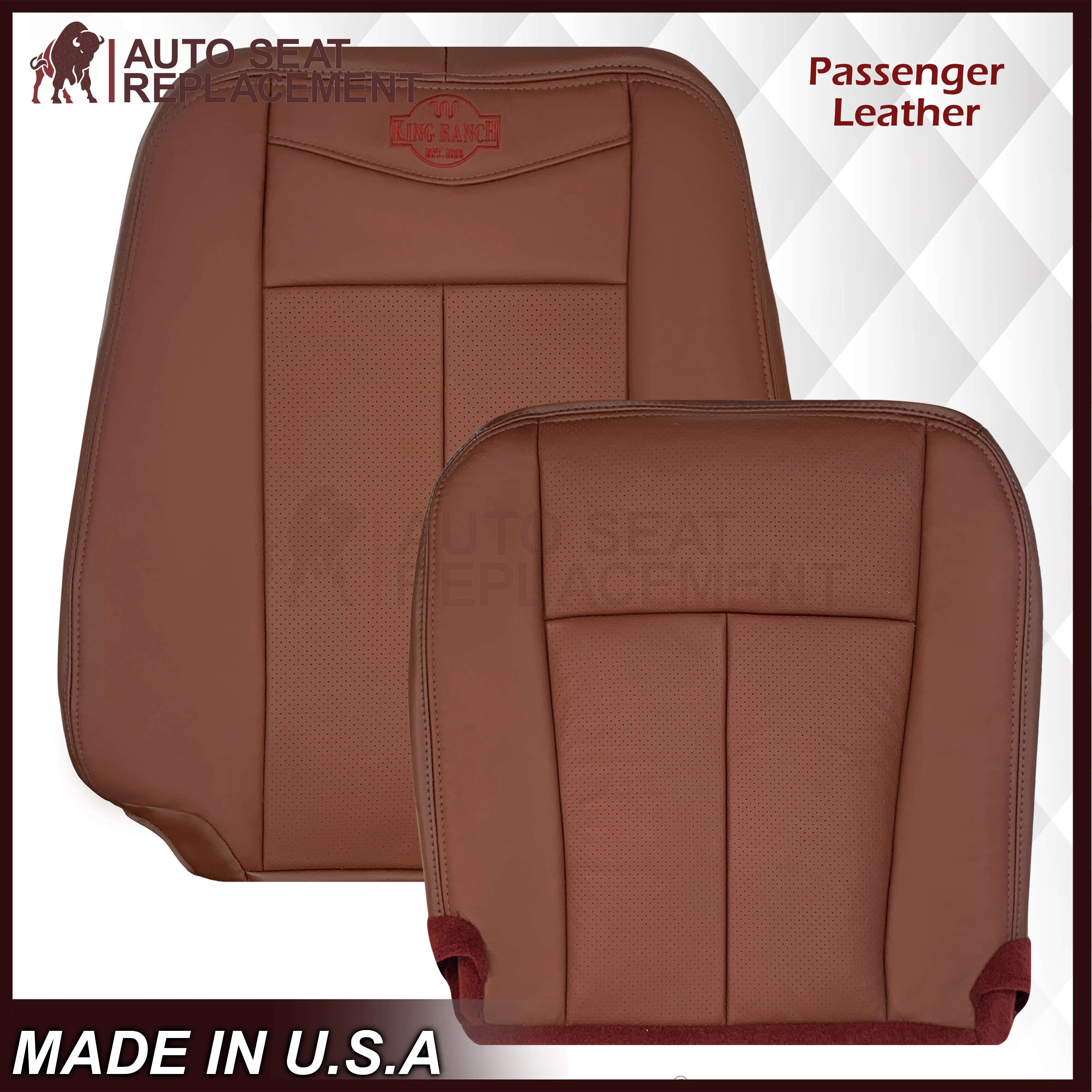 2007-2014 Ford Expedition King Ranch Replacement Leather Seat Cover: Perforated, King Ranch - Image 17