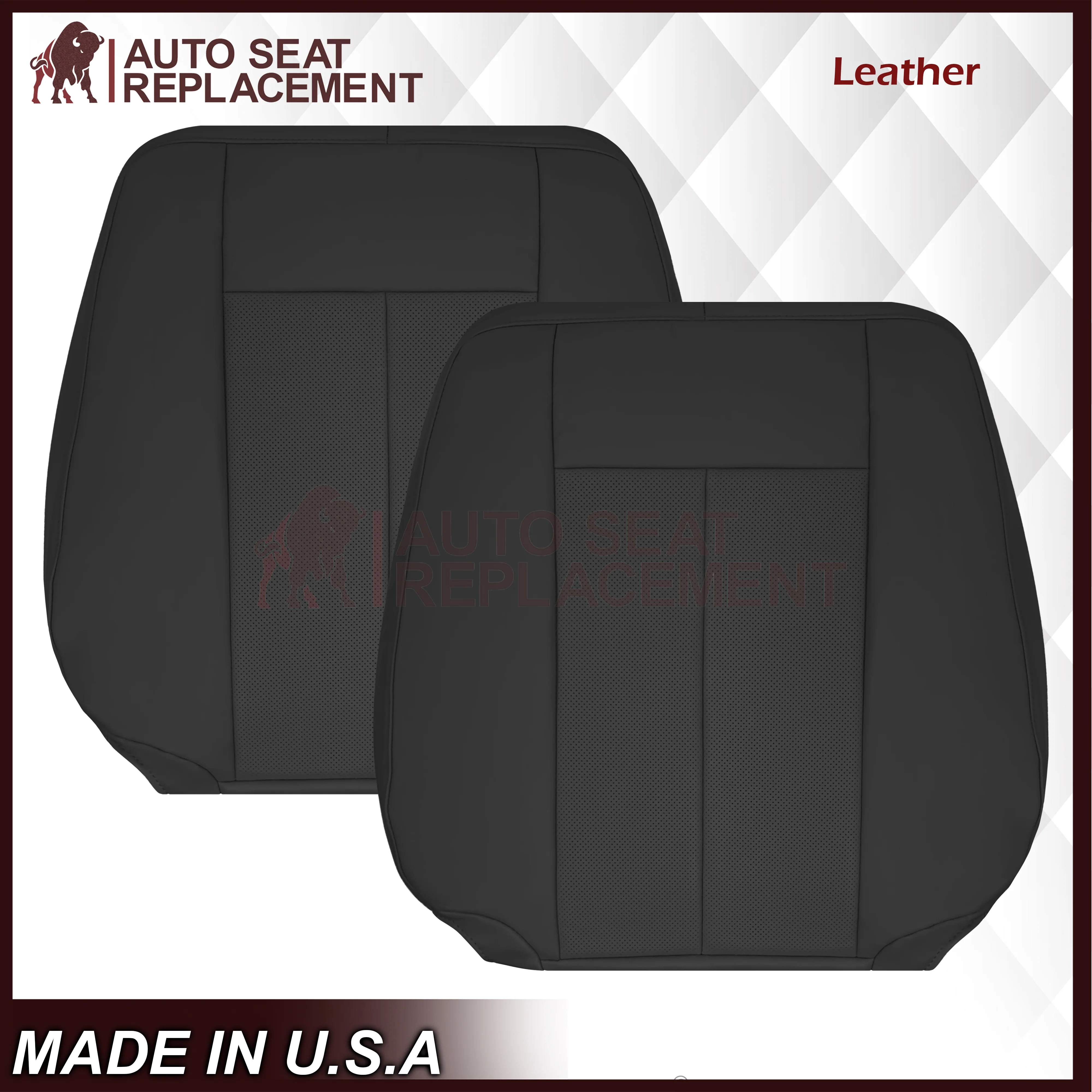 2007-2014 Ford Expedition Perforated Replacement Seat Cover In Black - Image 14