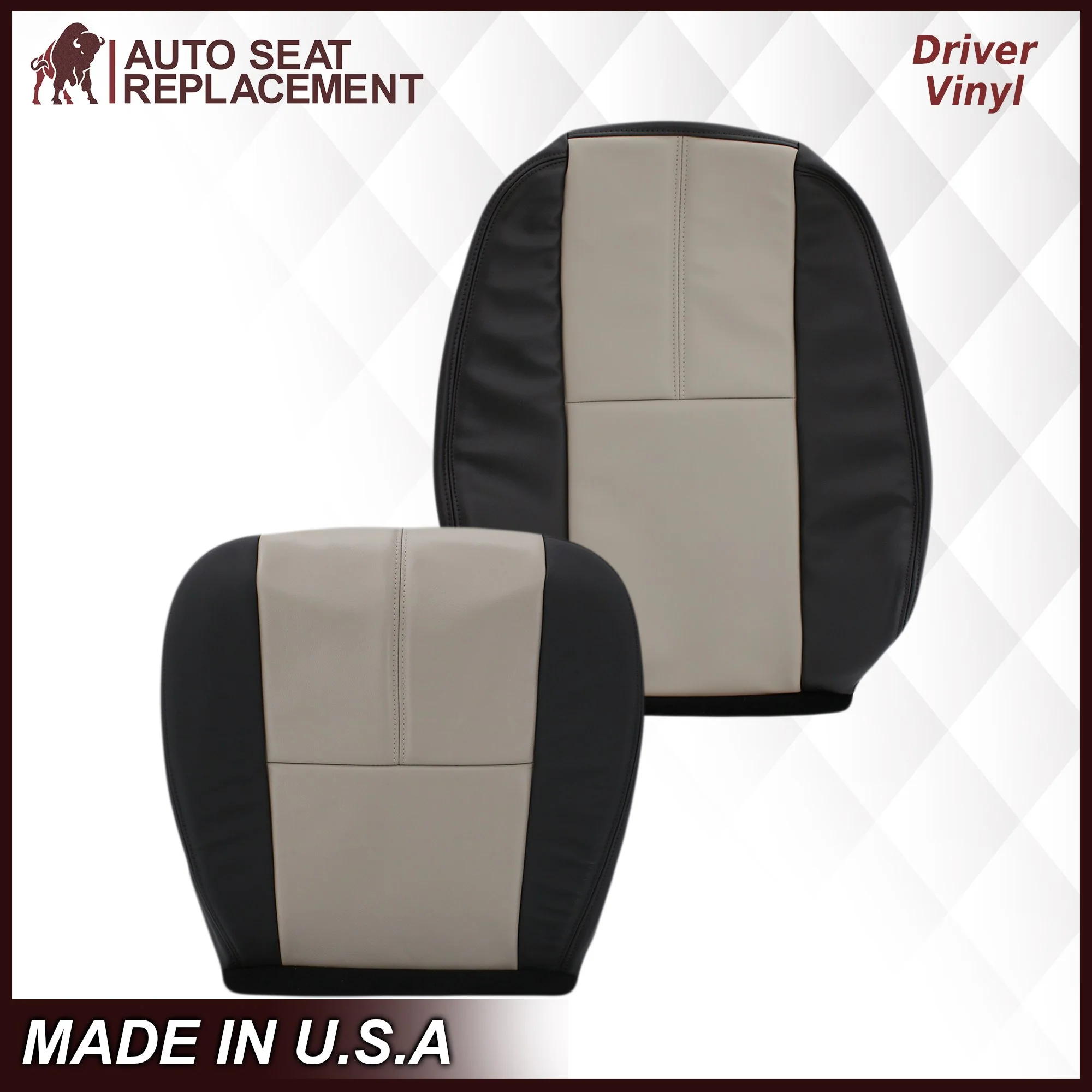2007-2014 GMC Sierra Seat Cover In 2tone Gray/Black: Choose From Variation - Image 7