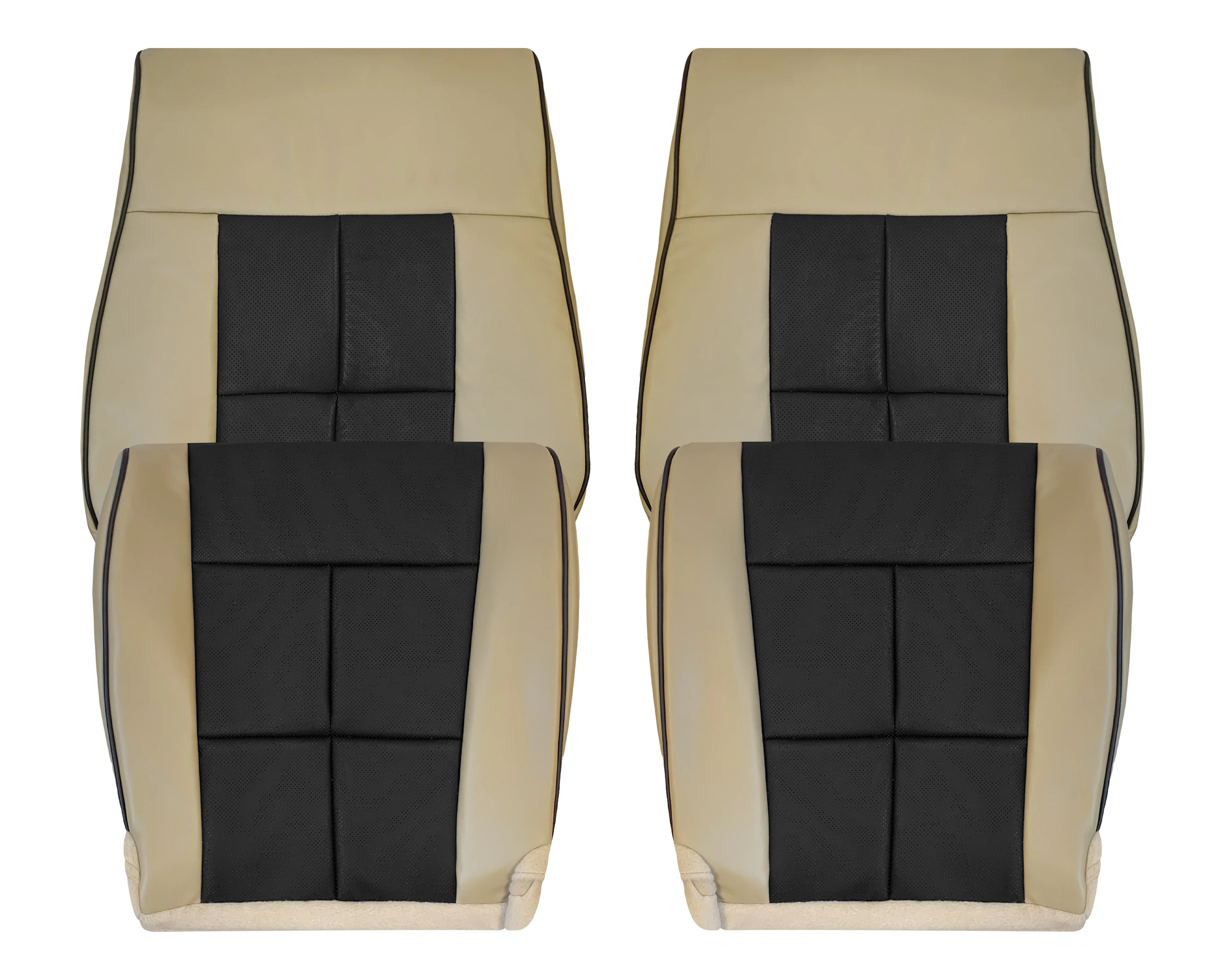 2007 - 2014 Lincoln Navigator Replacement Genuine Leather or Synthetic Leather Seat Cover in Tan & Black - Image 23