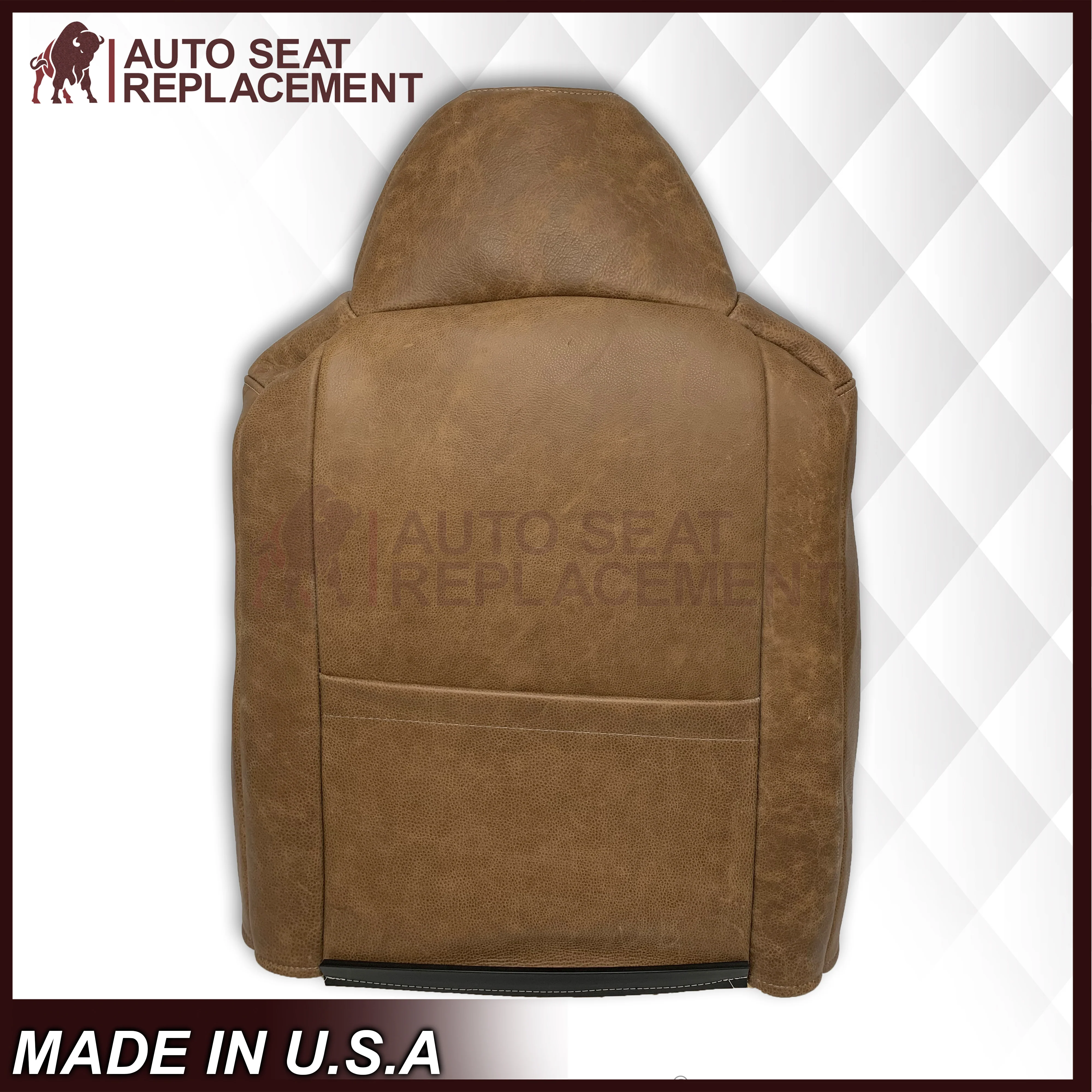 2007 Ford F250 F350 King Ranch Replacement Raw Cowhide Genuine Leather Front Seat Cover With "Outlaw '63" Logo - Image 13