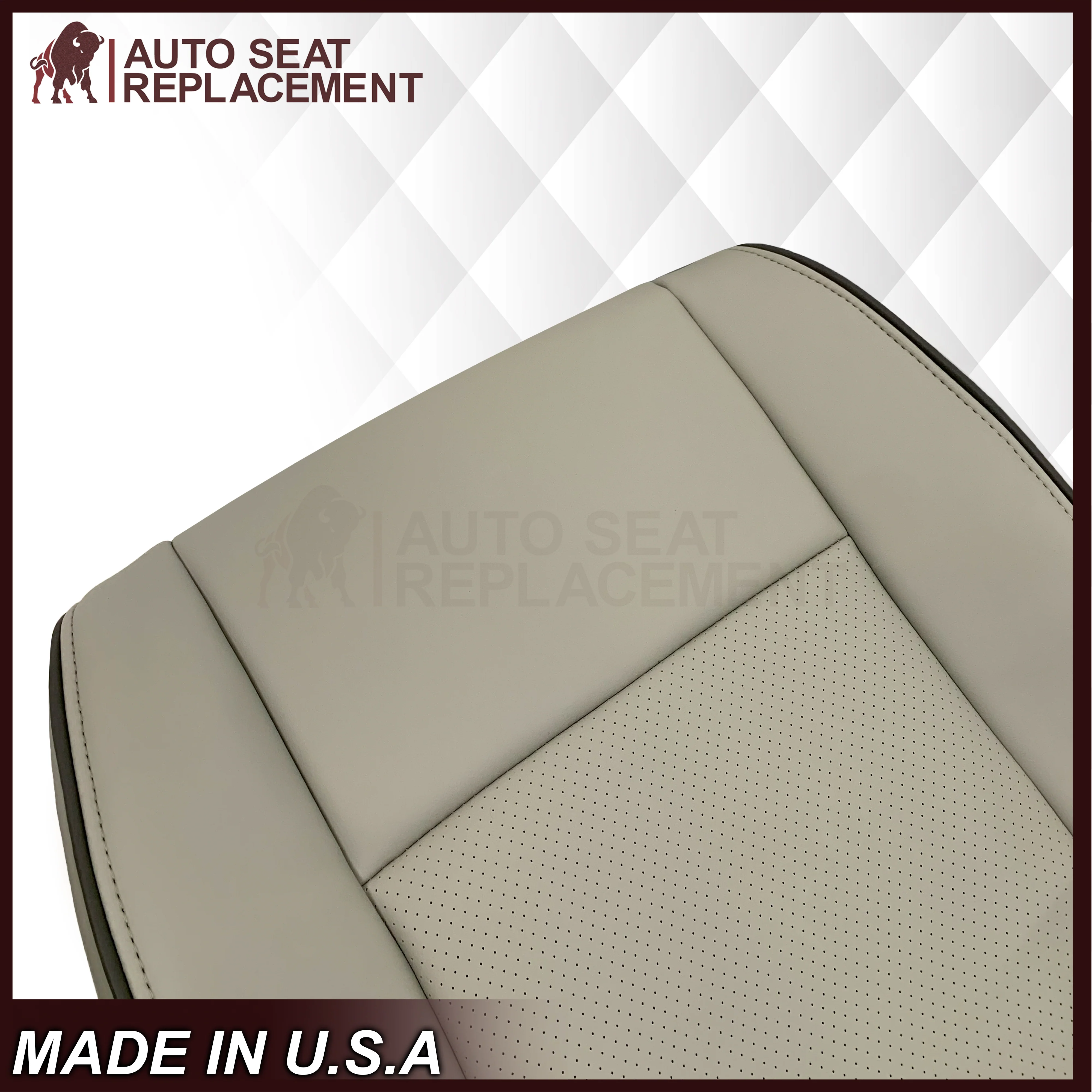 2008-2010 Jeep Grand Cherokee Overland Replacement Seat Cover: Perforated, Light Graystone - Image 12