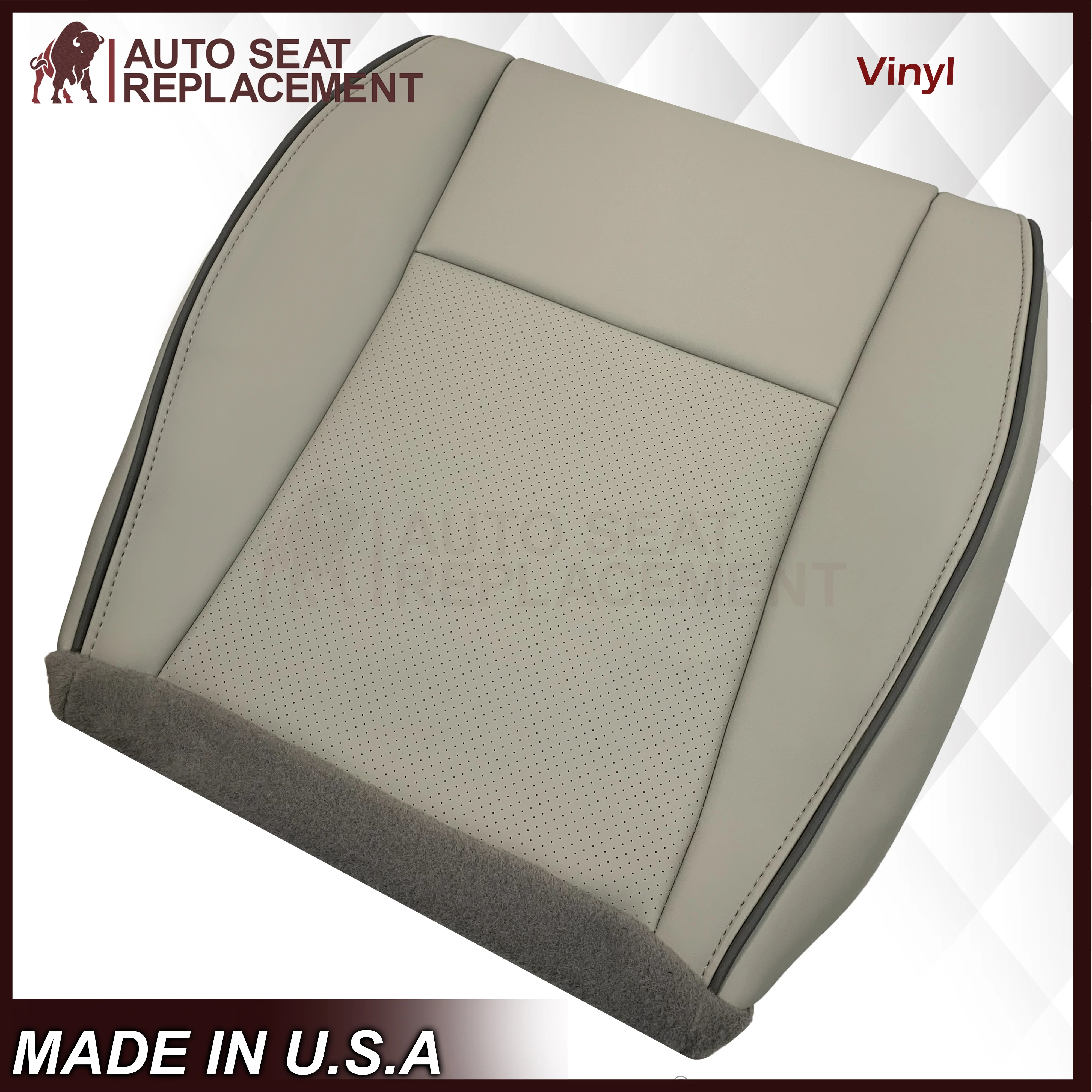 2008-2010 Jeep Grand Cherokee Overland Replacement Seat Cover: Perforated, Light Graystone - Image 4