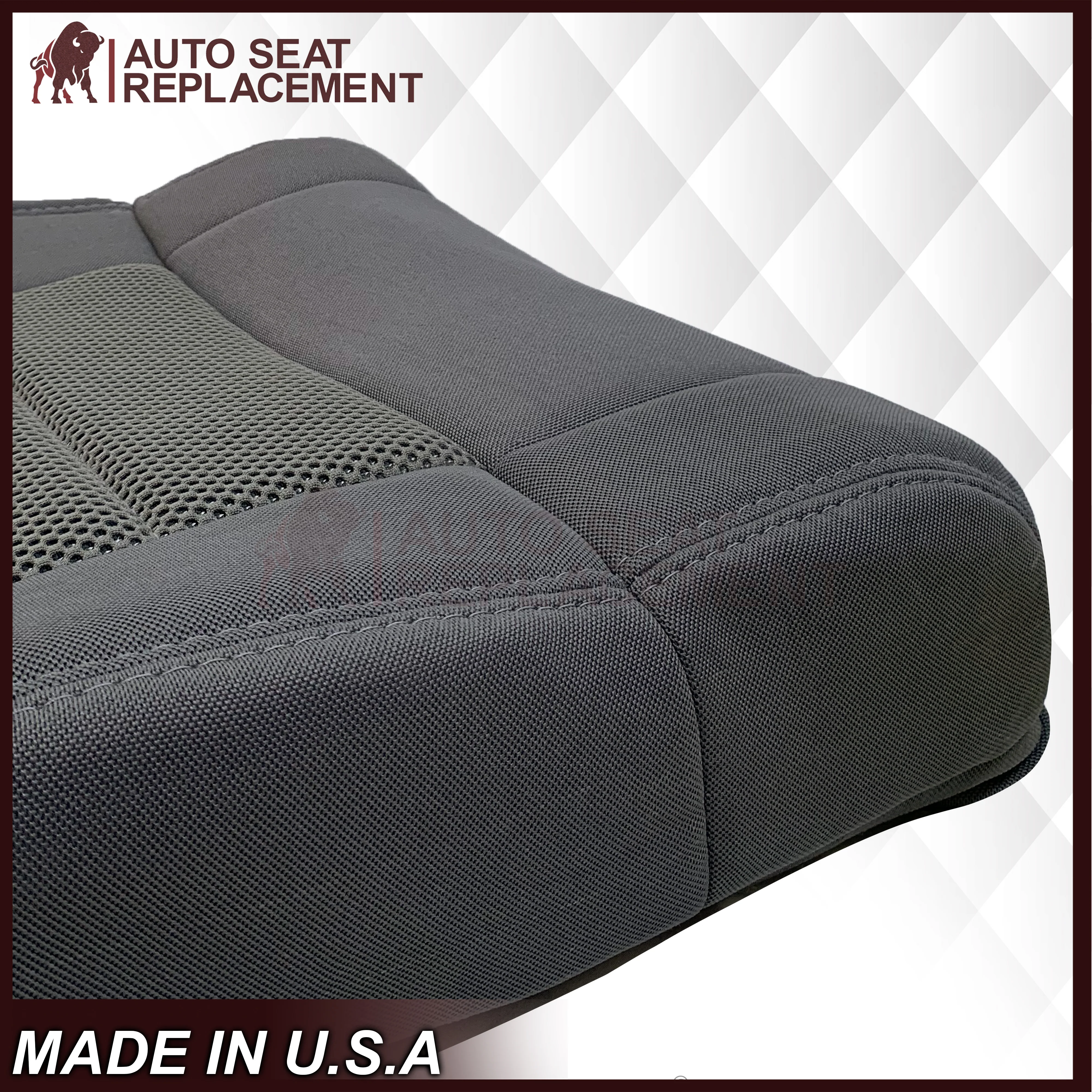 2008-2010 Jeep Wrangler Unlimited Sport-Bottom Replacement Cloth Seat Cover Gray - Image 8