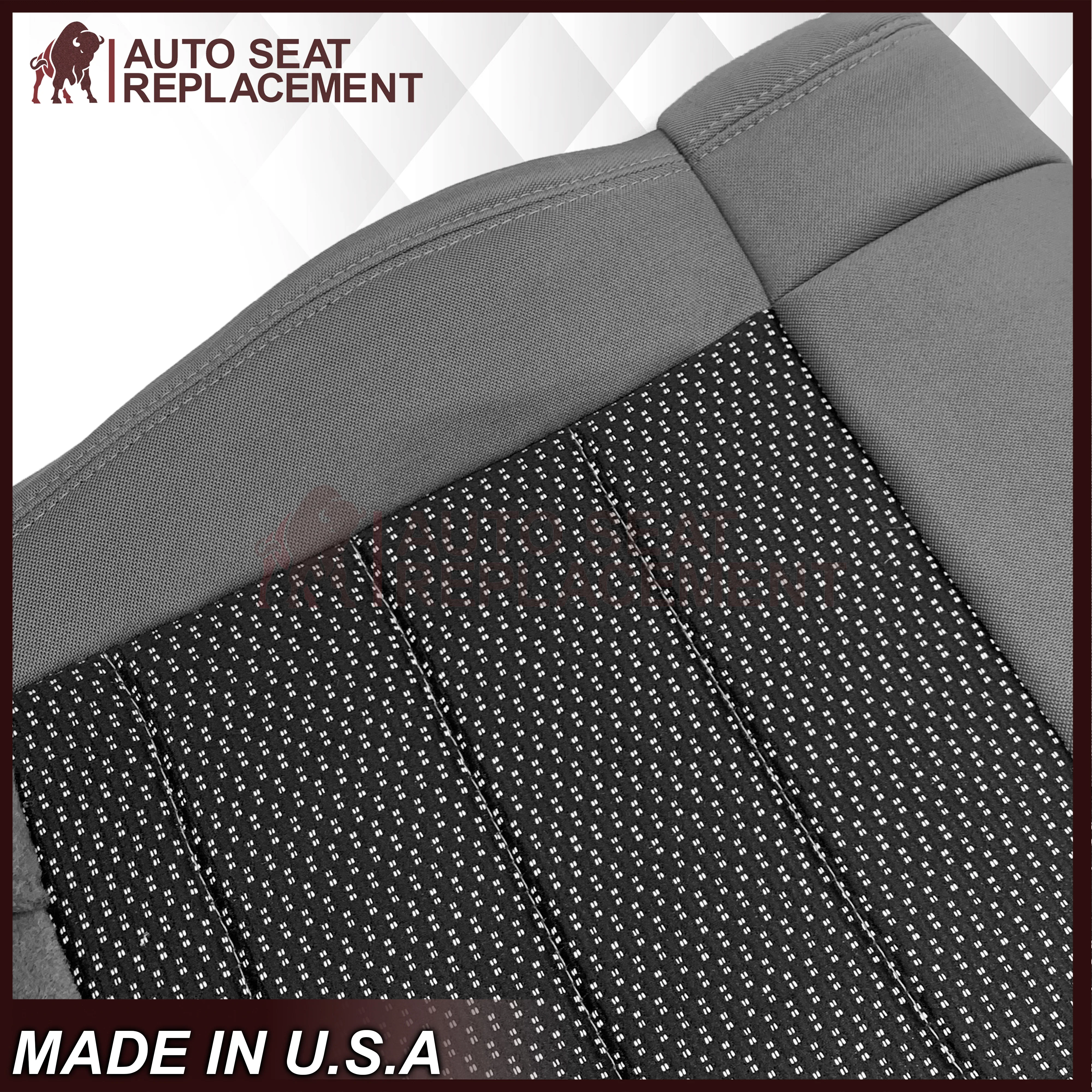 2008-2010 Jeep Wrangler X Replacement Driver or Passenger Side Cloth Seat Cover: 2-Tone Gray - Image 5