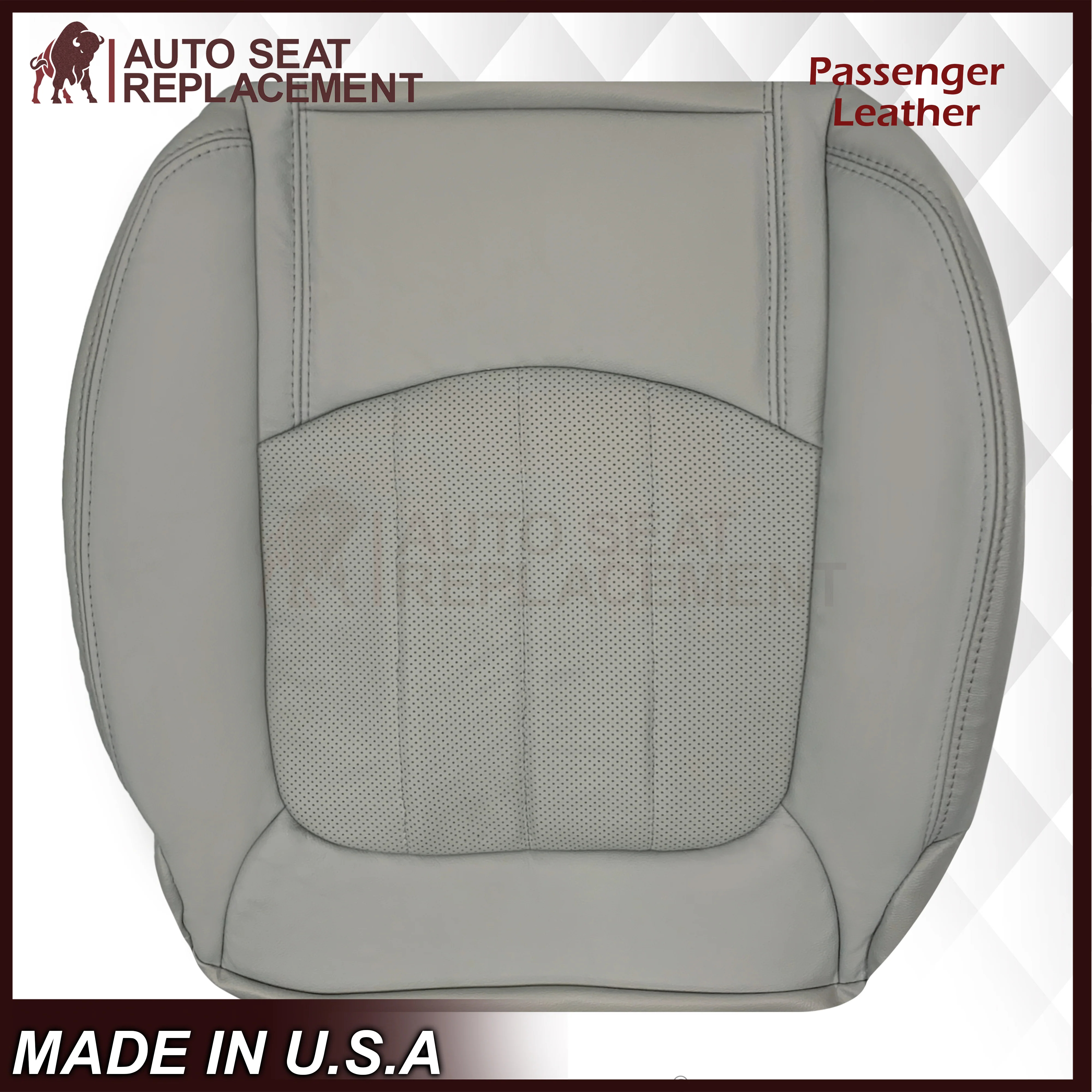 2008-2012 Buick Enclave Perforated Replacement Seat Covers In Gray: Choose Leather or Syn. Leather - Image 8