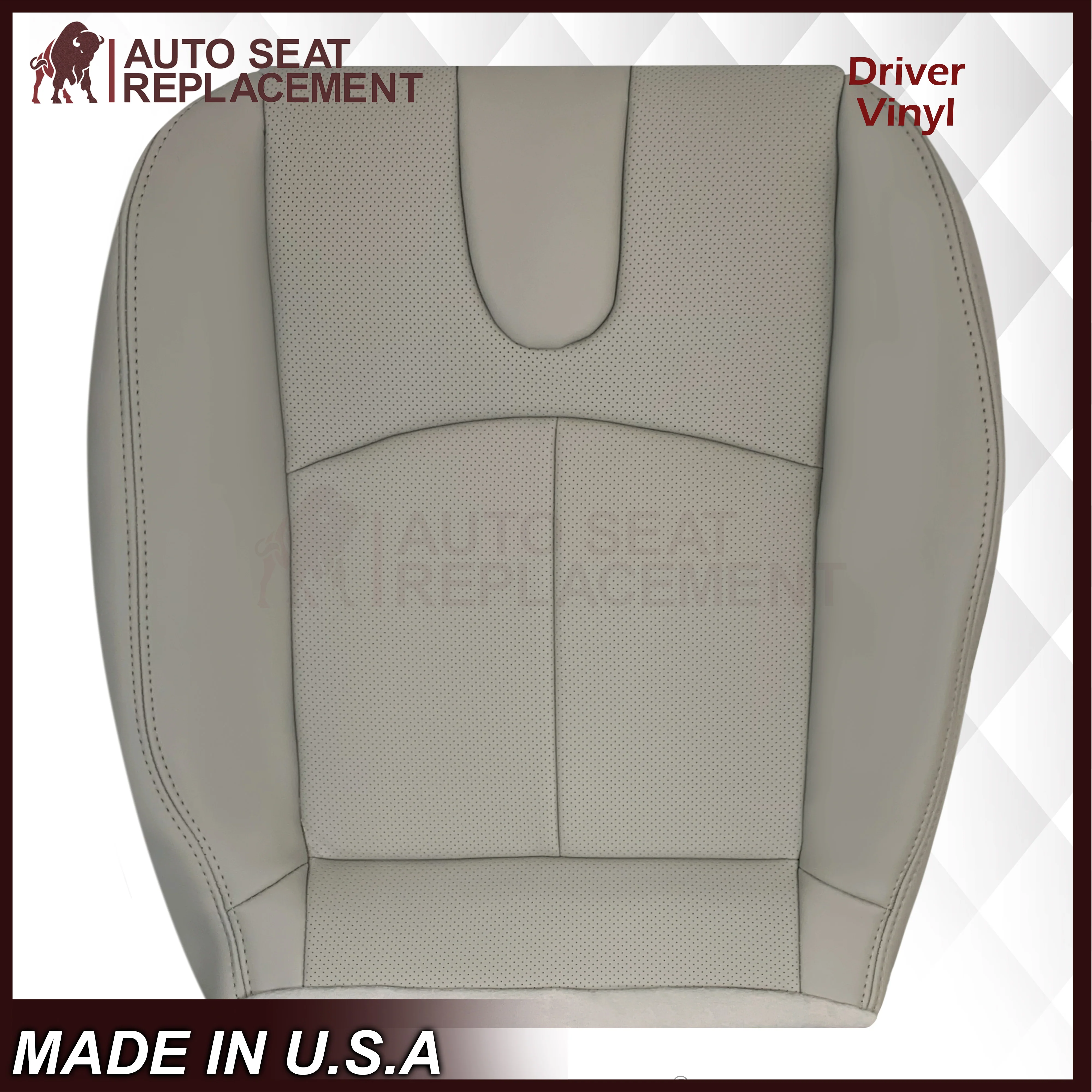 2008-2013 Infiniti G37 Sedan 4-Door Replacement Leather Seat Cover-Perforated Gray - Image 4