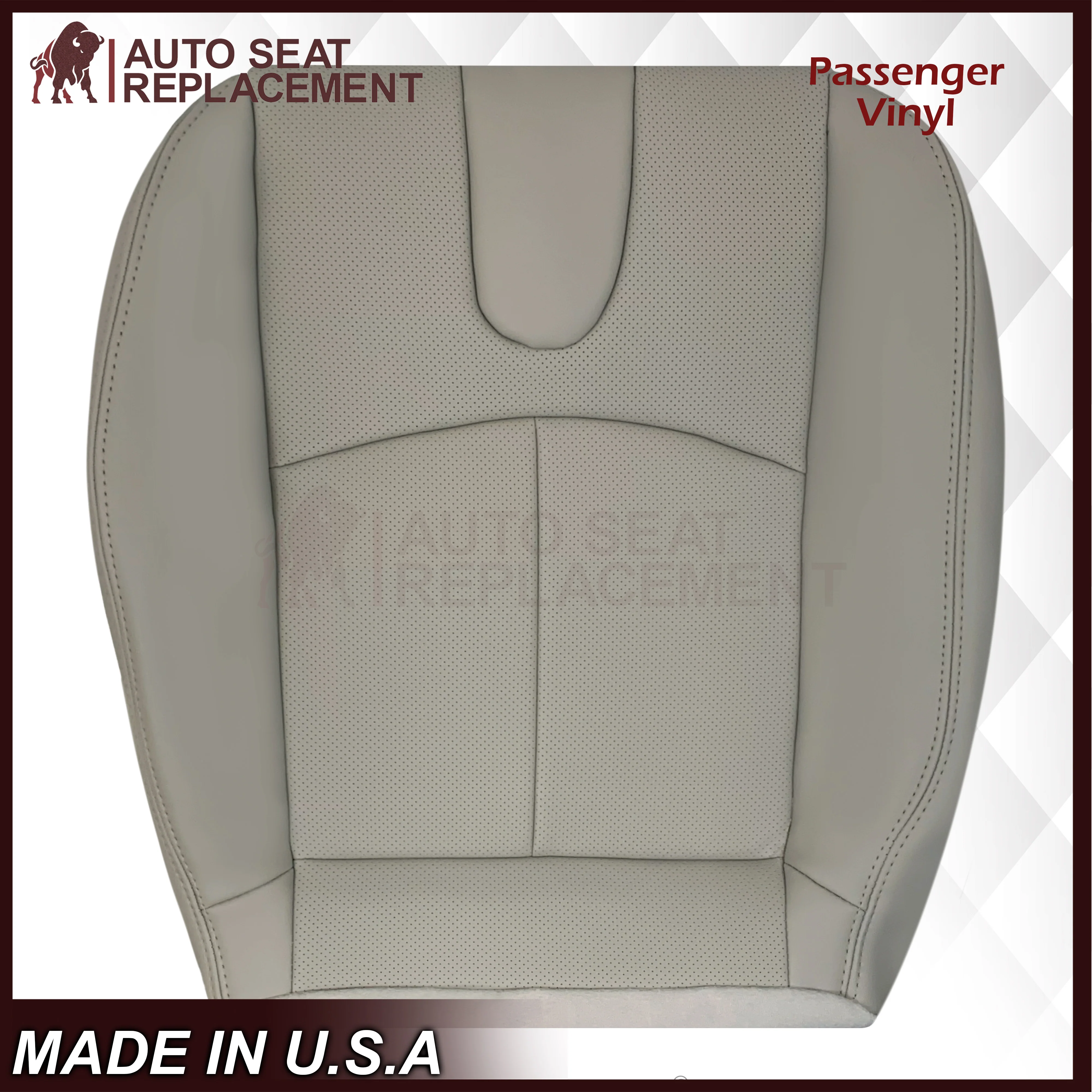 2008-2013 Infiniti G37 Sedan 4-Door Replacement Leather Seat Cover-Perforated Gray - Image 7