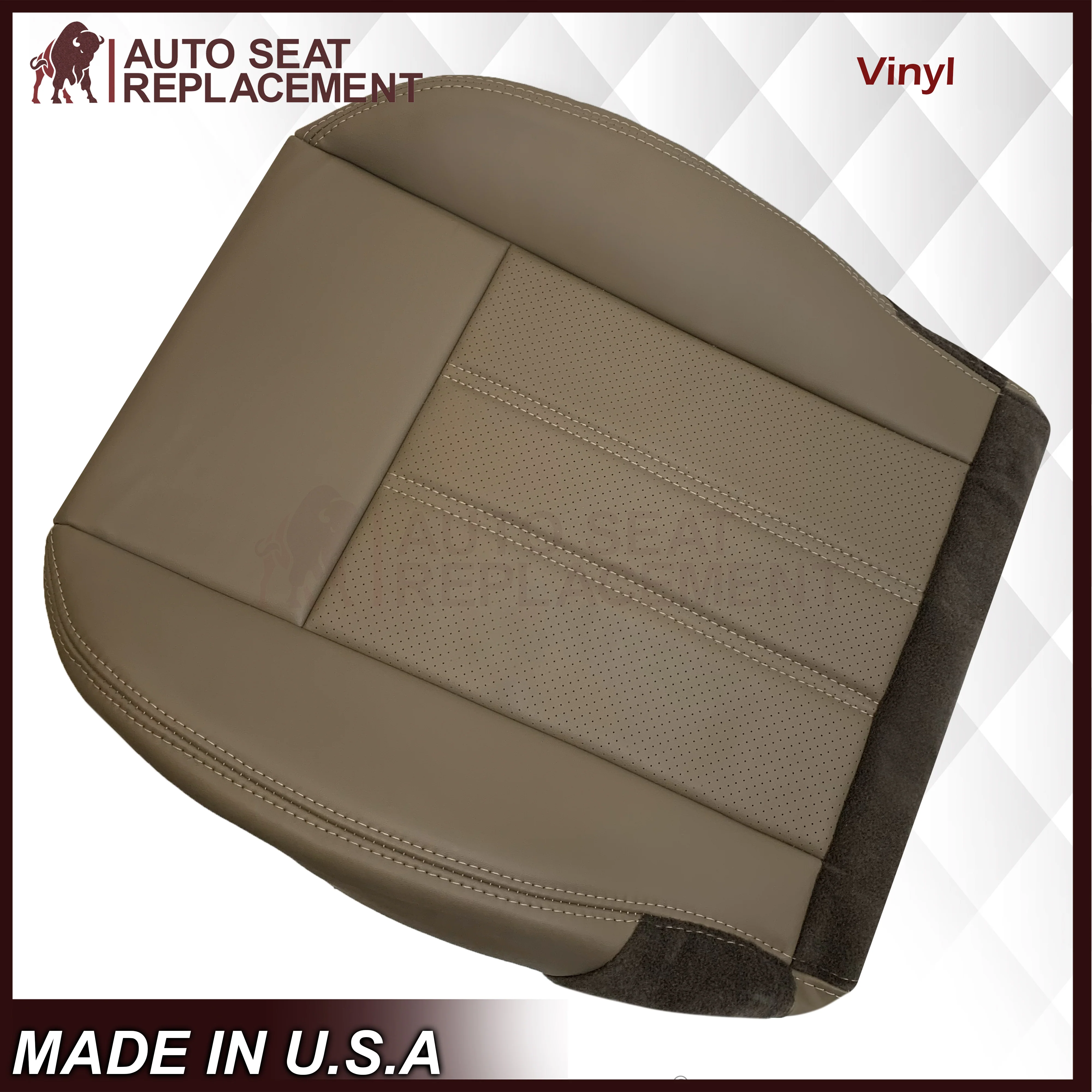 2008 -2020 For Dodge Grand Caravan Front Replacement Seat Cover: Tan Perforated - Image 10