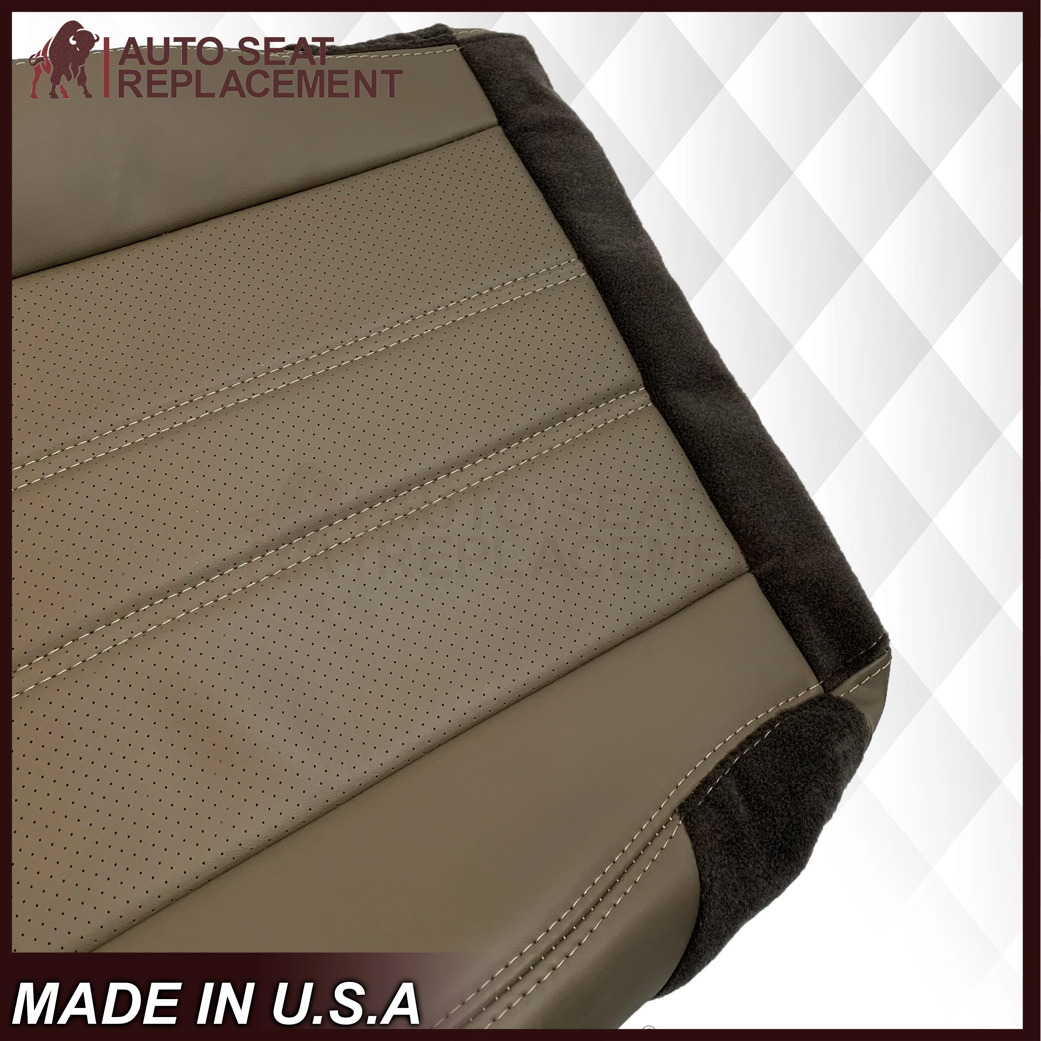 2008 -2020 For Dodge Grand Caravan Front Replacement Seat Cover: Tan Perforated - Image 12