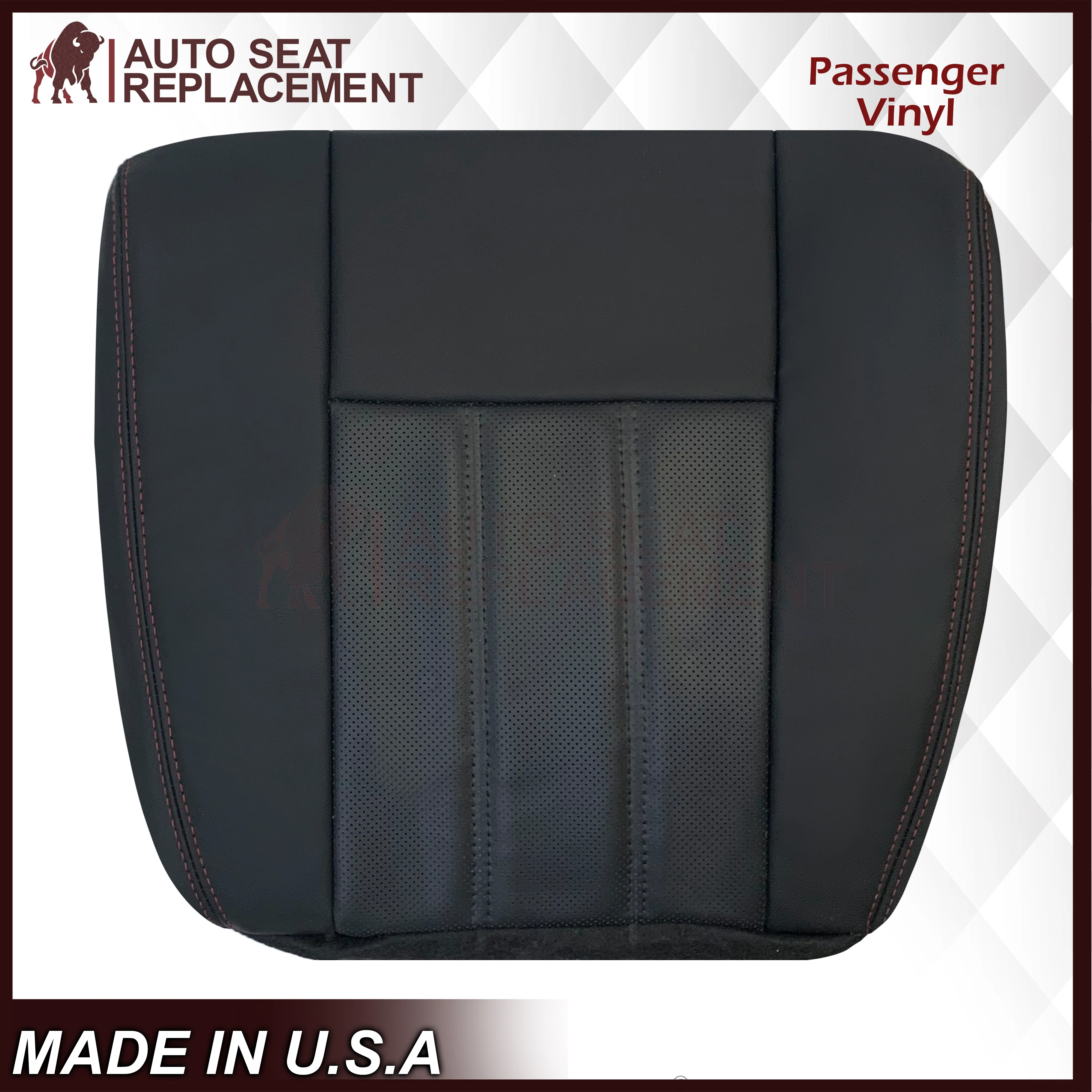 2008 - 2020 For Dodge Grand Caravan Replacement Bottom Seat Cover W/ Red Stitching: Choose your pattern - Image 14