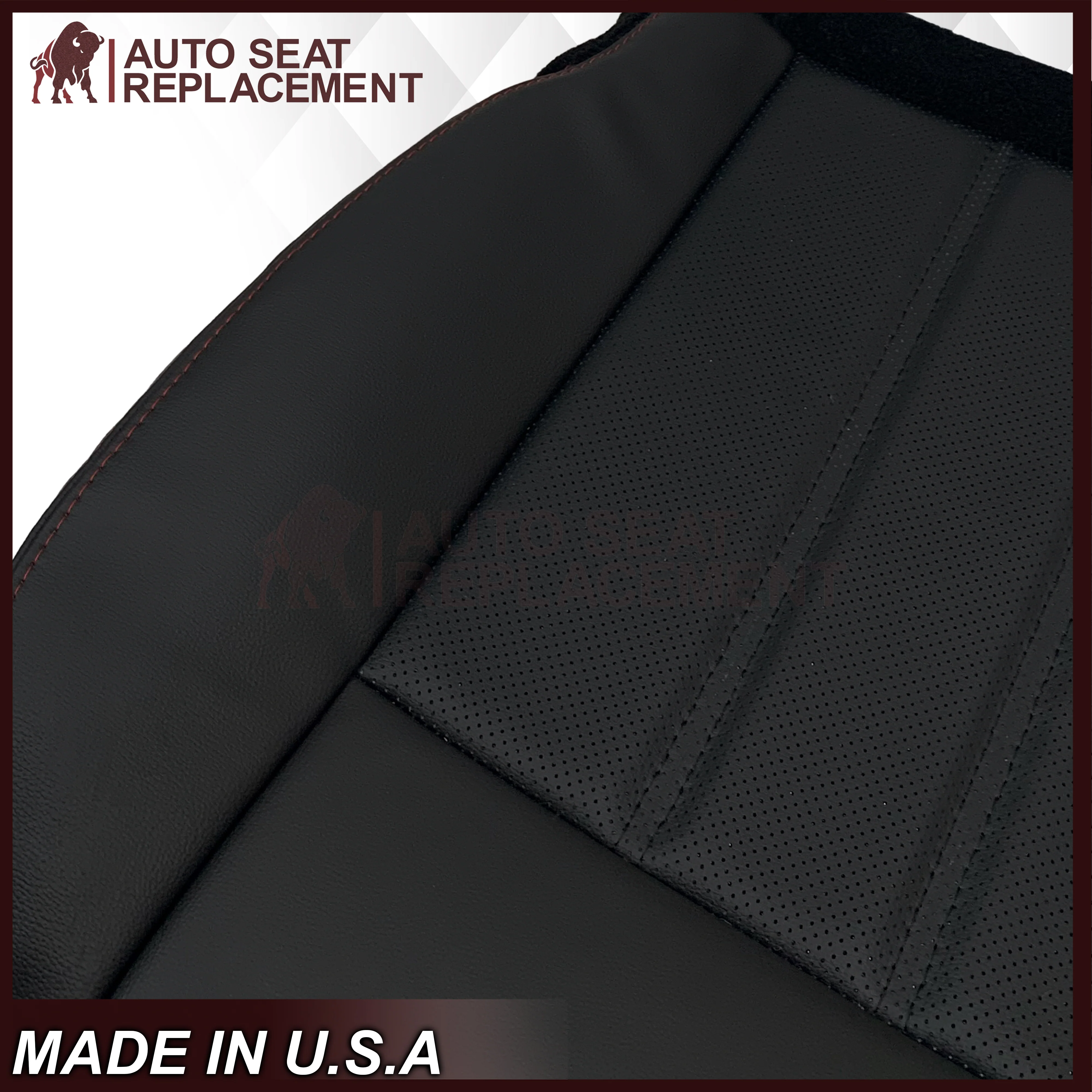 2008 - 2020 For Dodge Grand Caravan Replacement Bottom Seat Cover W/ Red Stitching: Choose your pattern - Image 7