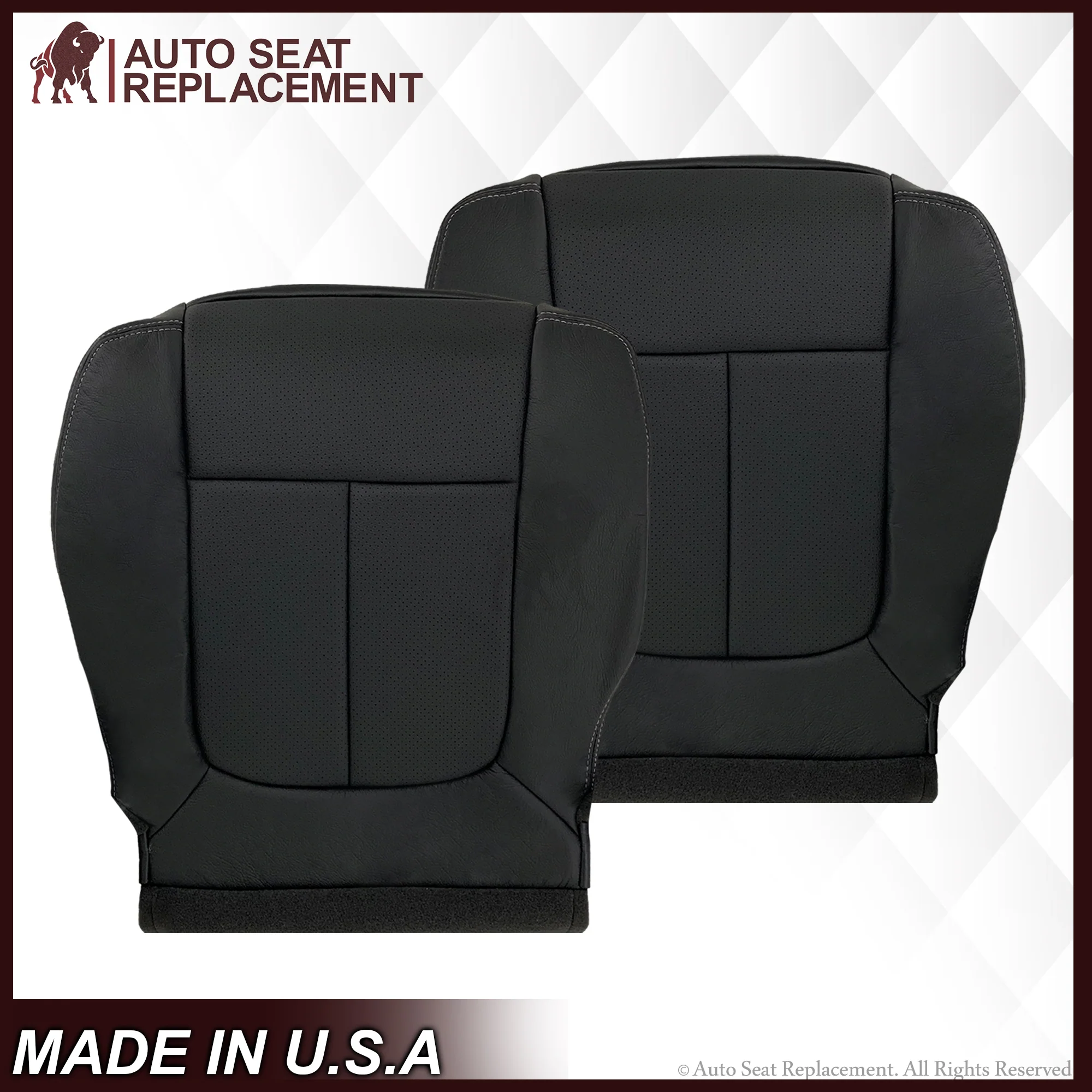 2009 2010 2011 2012 2013 2014 Ford F150 Lariat Perforated Leather Seat Cover - Image 14