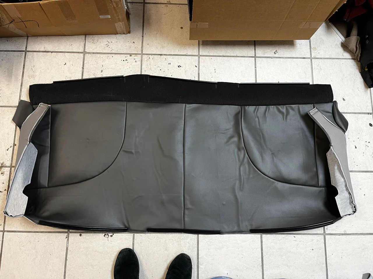 2009 2010 2012 2013 International 4400 Passenger Bottom Bench Replacement Seat Cover in Dark Gray (Vinyl) - Image 3