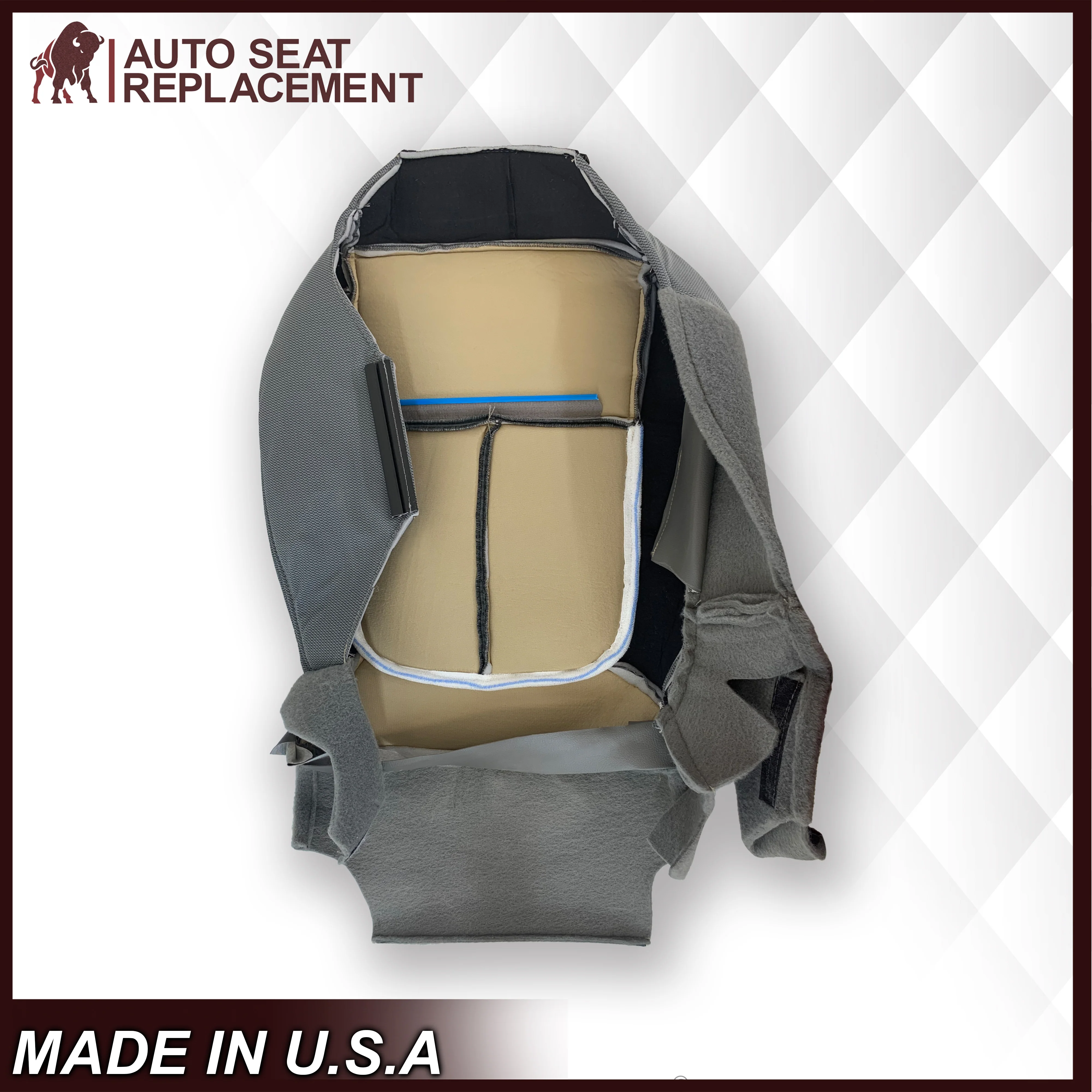 2009 2010 Ford F150 XLT Driver Or Passenger Bottom Replacement Seat Cover Gray - Image 5