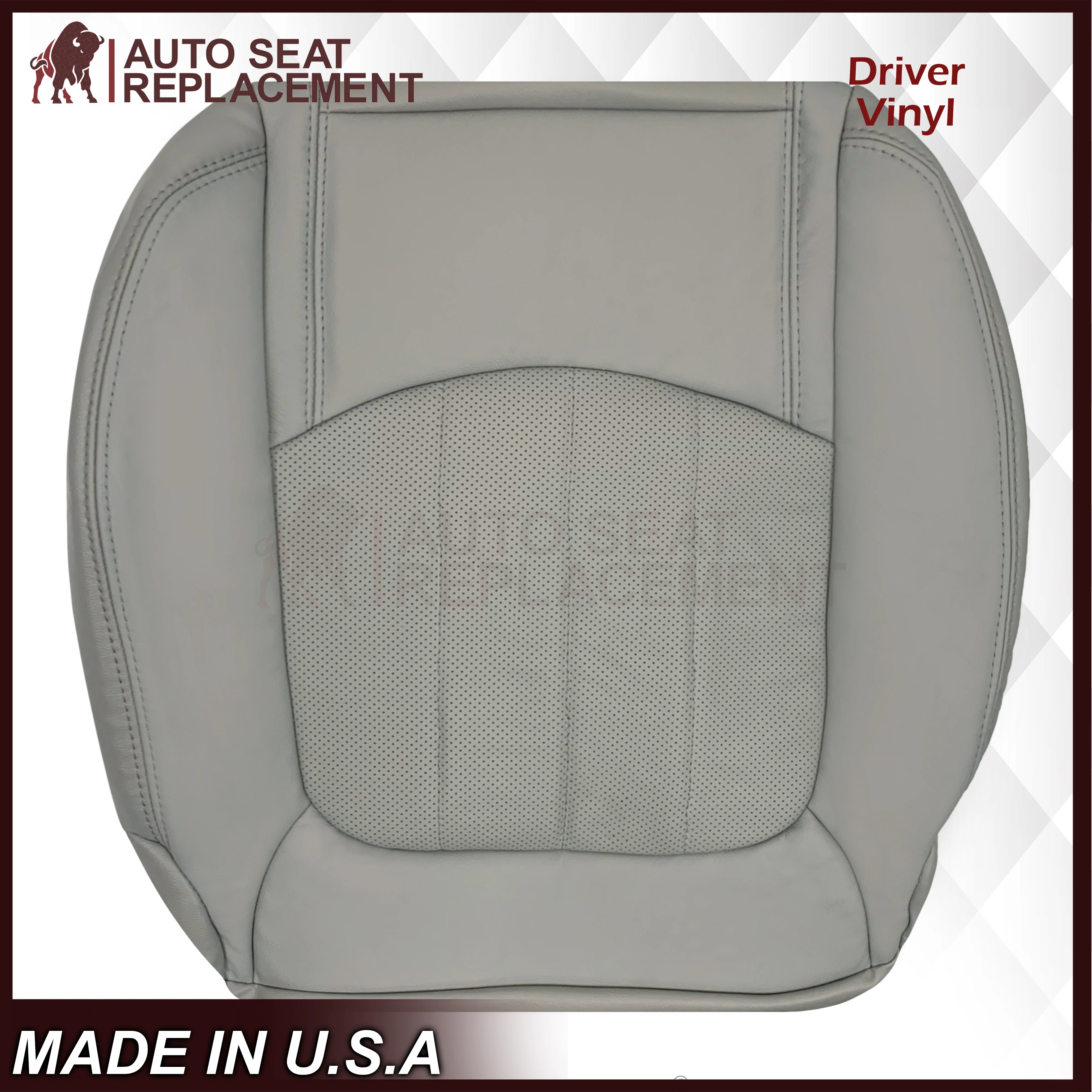 2009-2012 Chevrolet Traverse LT/LTZ Driver or Passenger Replacement Seat Cover: Perforated, Gray - Image 23