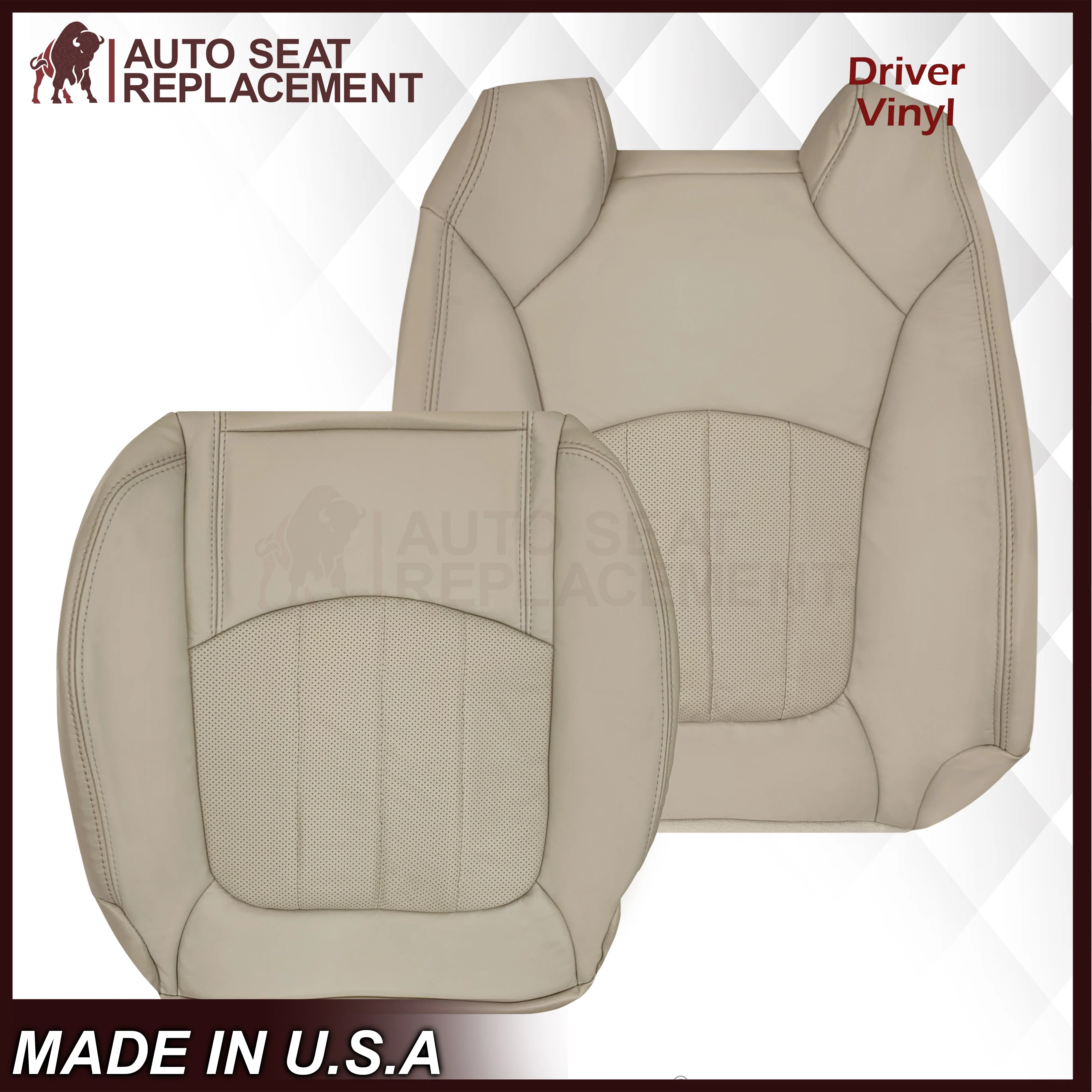 2009-2012 Chevrolet Traverse LT/LTZ Driver or Passenger Replacement Seat Cover: Perforated, Tan - Image 18