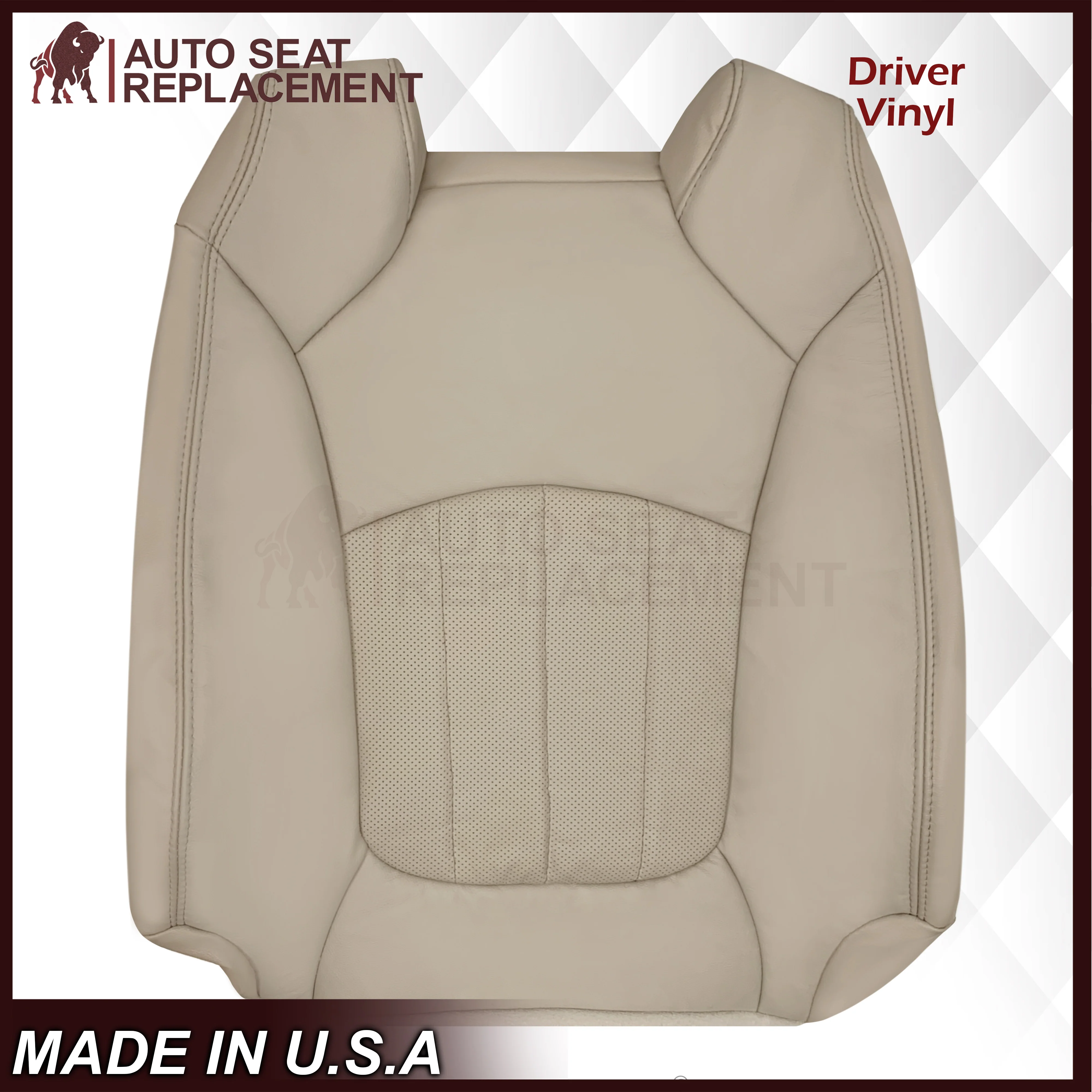 2009-2012 Chevrolet Traverse LT/LTZ Driver or Passenger Replacement Seat Cover: Perforated, Tan - Image 25